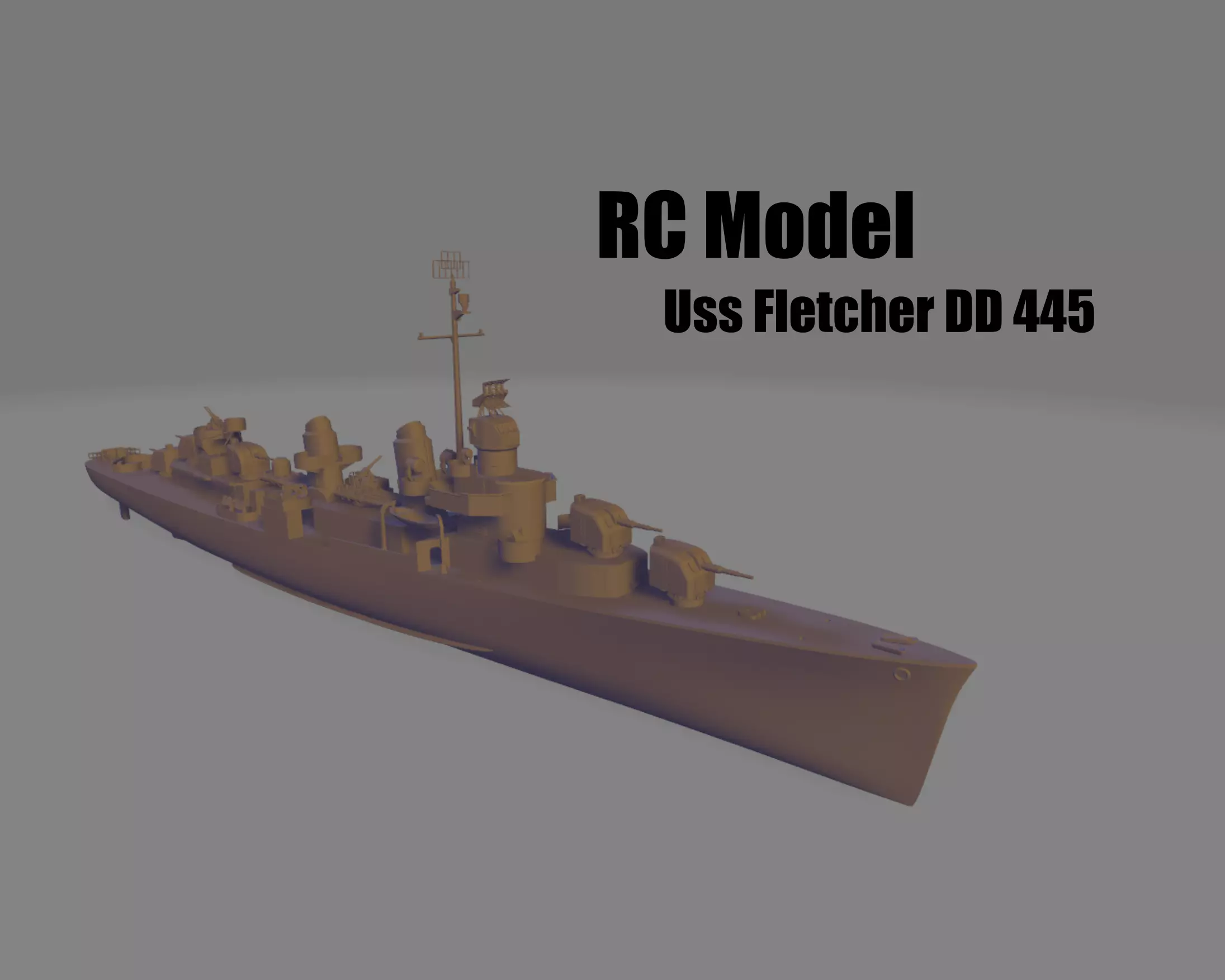 Uss Fletcher dd 445 battleship for RC 3D print model