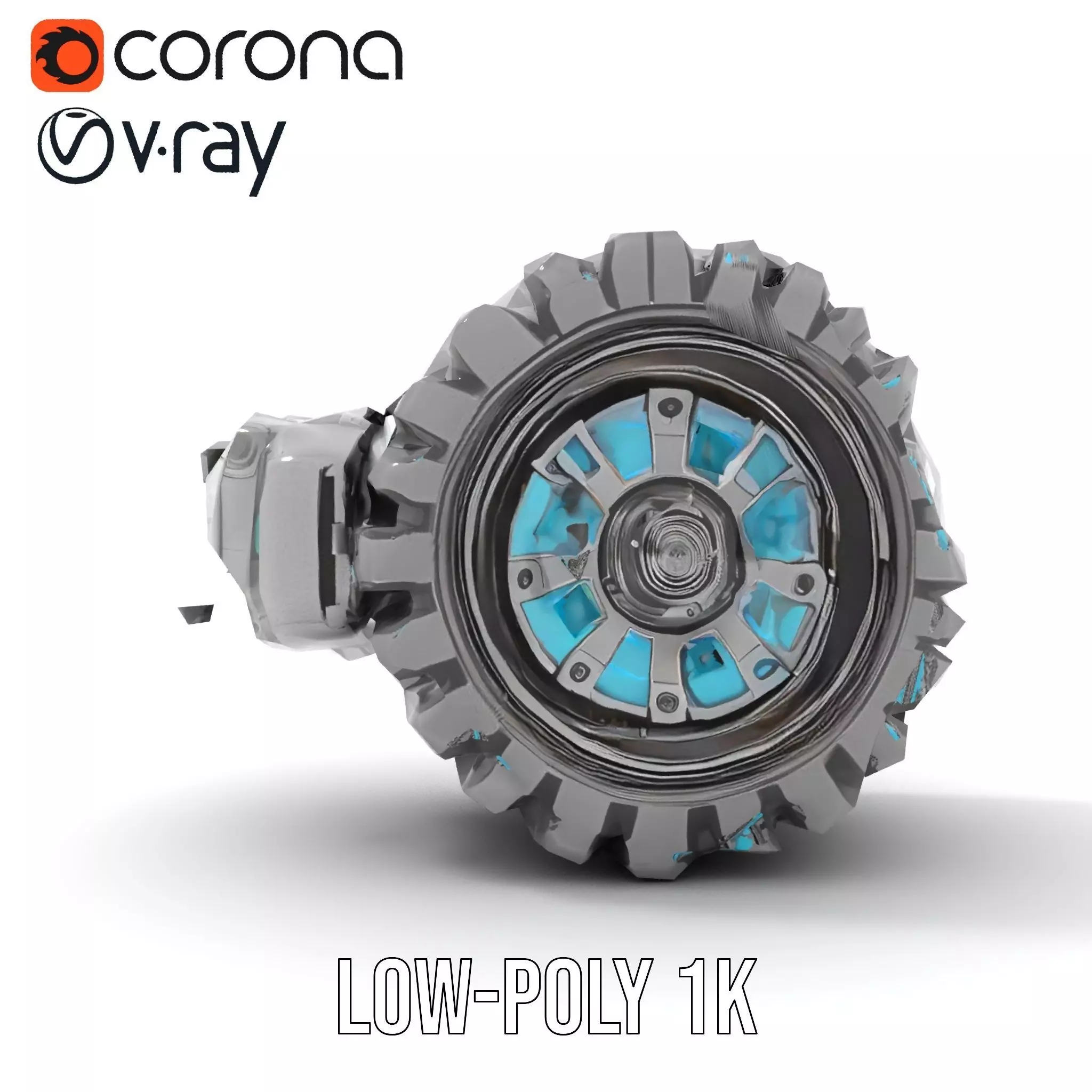 Futuristic Robotic Wheel with Hub Assembly Model Pack Low-poly 3D model_19