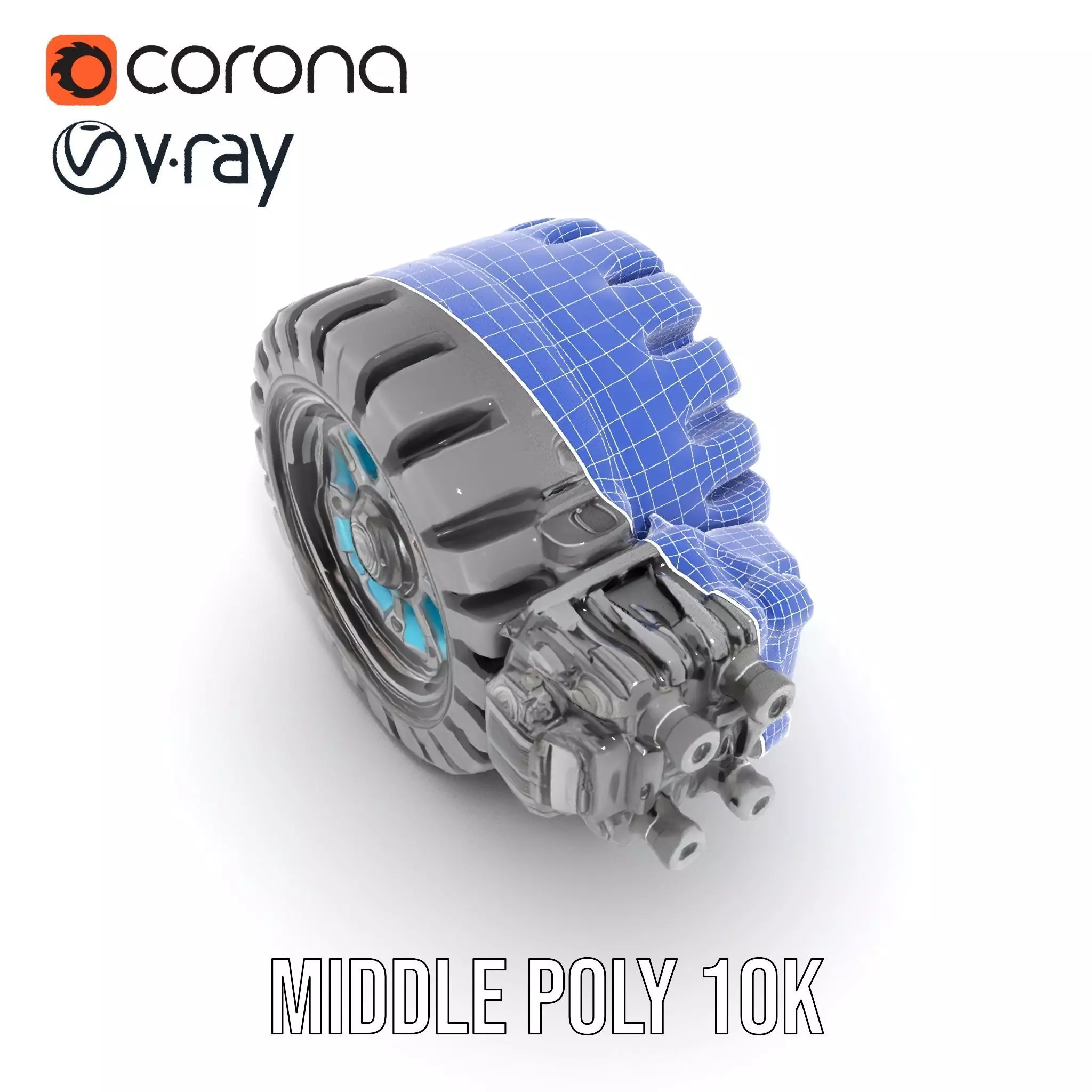 Futuristic Robotic Wheel with Hub Assembly Model Pack Low-poly 3D model_18