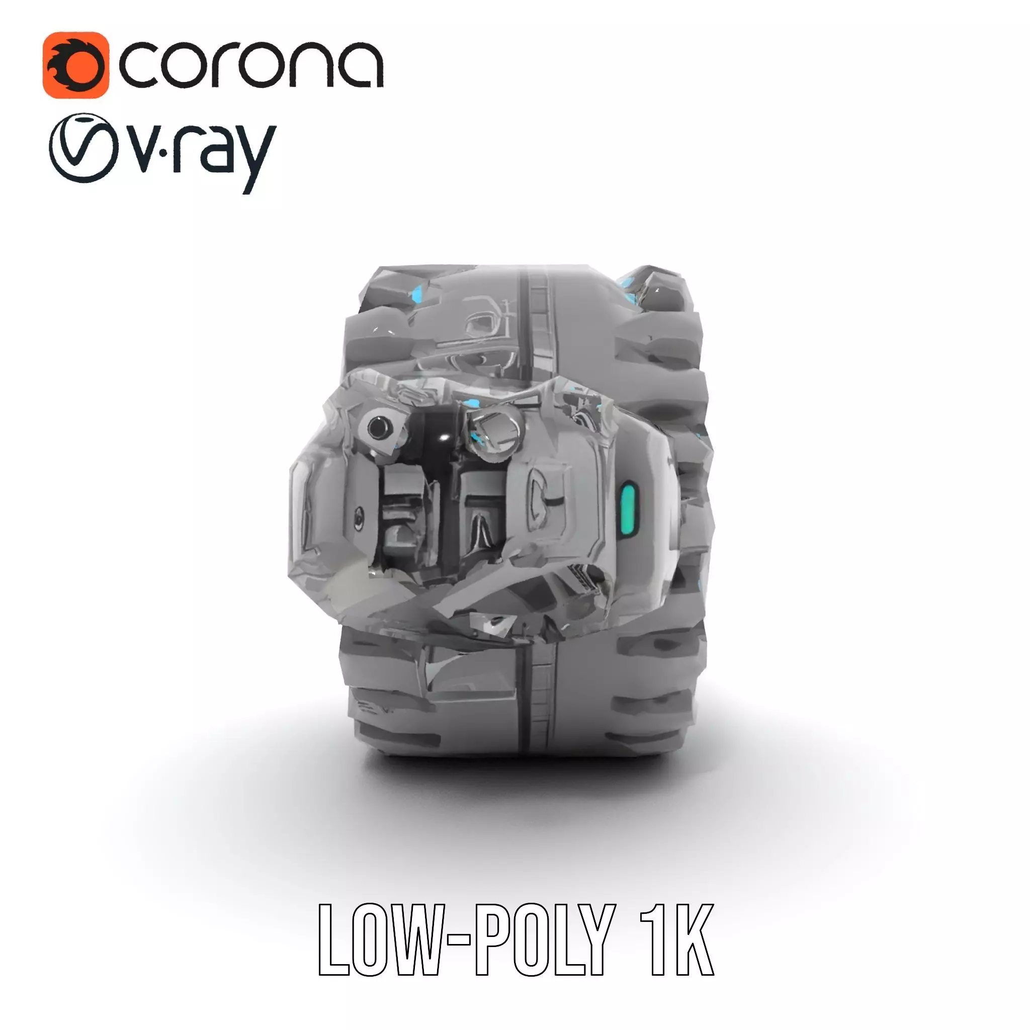 Futuristic Robotic Wheel with Hub Assembly Model Pack Low-poly 3D model_15