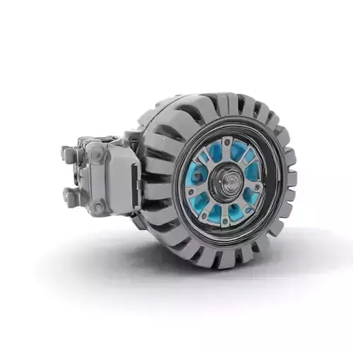 Futuristic Robotic Wheel with Hub Assembly Model Pack Low-poly 3D model