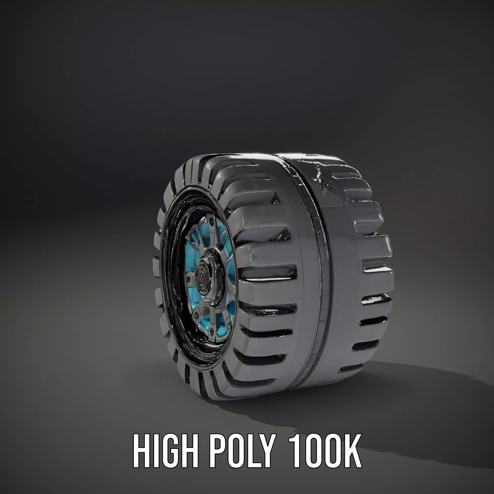 Futuristic Robotic Wheel with Hub Assembly Model Pack Low-poly 3D model_10