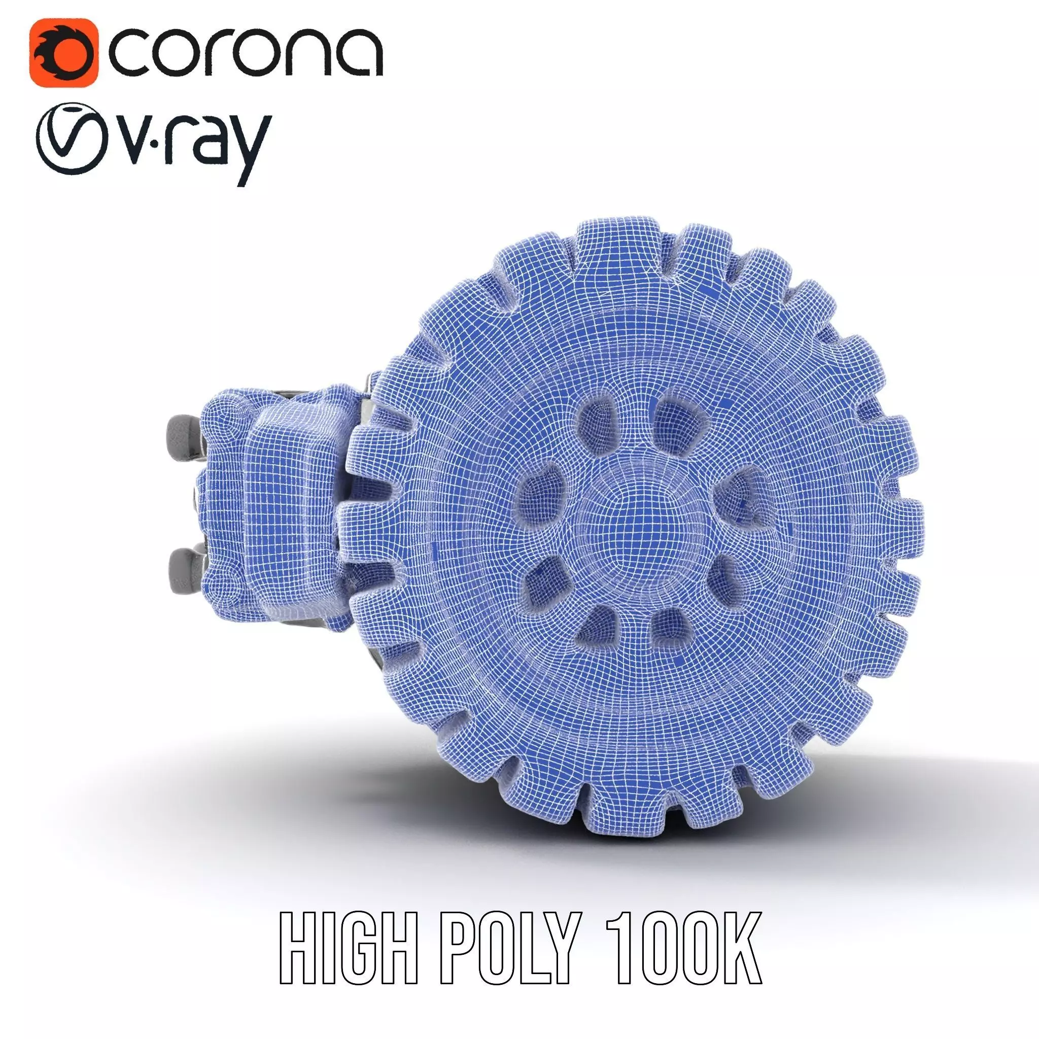 Futuristic Robotic Wheel with Hub Assembly Model Pack Low-poly 3D model_32