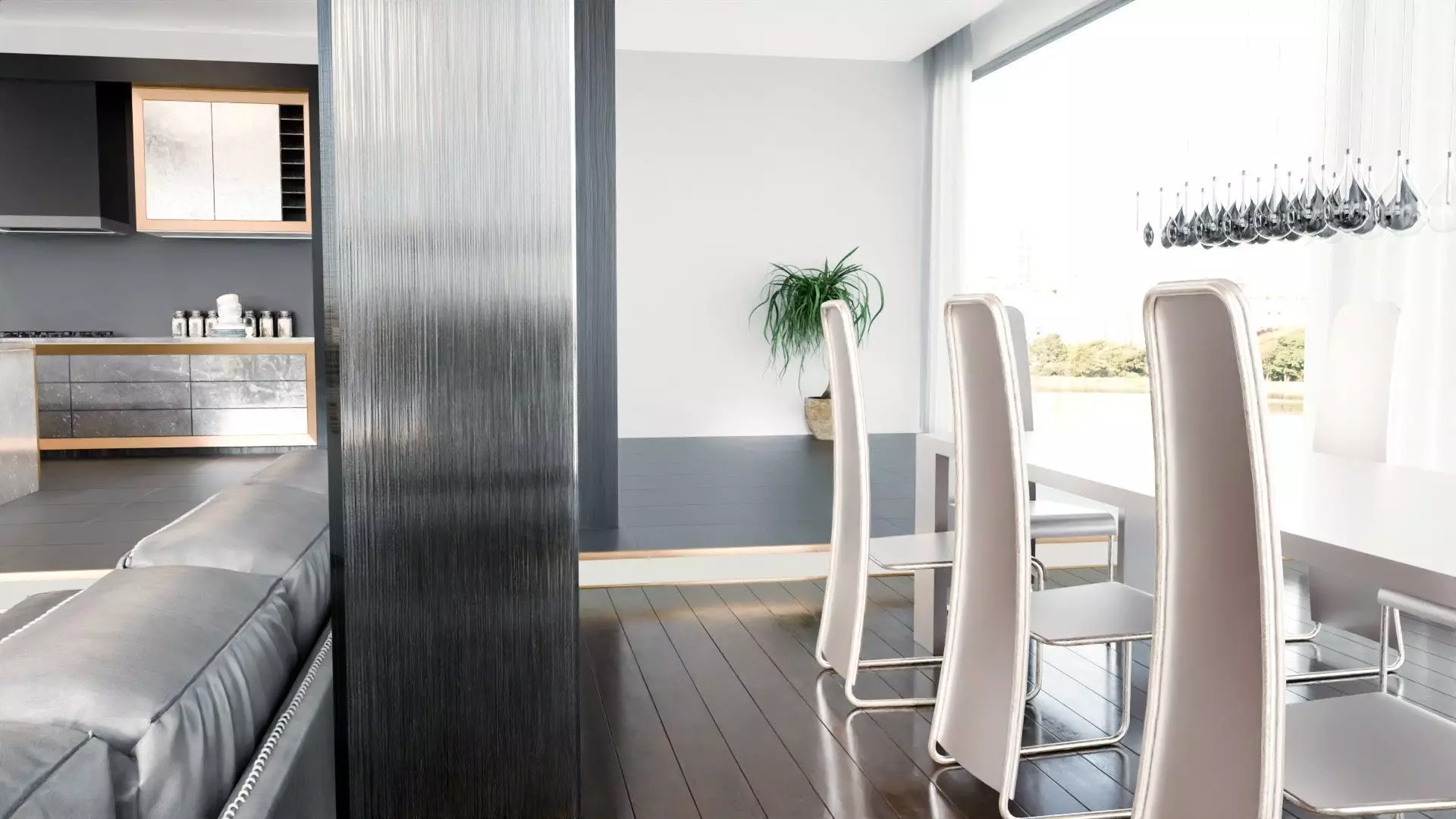  Modern Living Room Kitchen blender  Low-poly 3D model_4