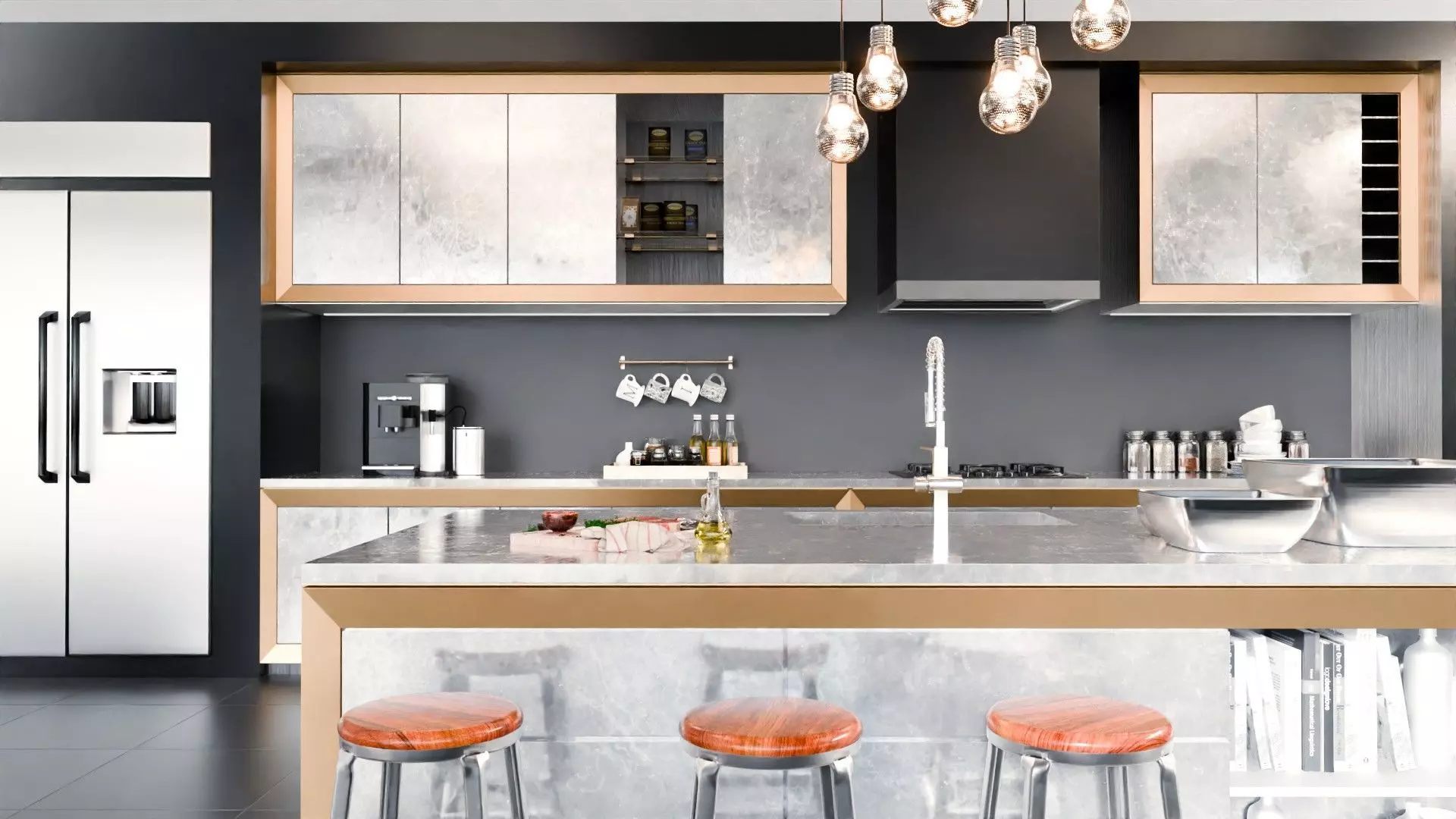  Modern Living Room Kitchen blender  Low-poly 3D model_5