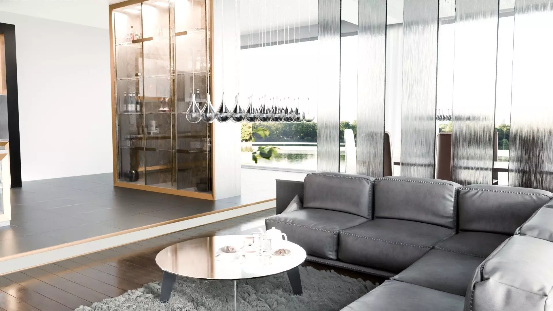  Modern Living Room Kitchen blender  Low-poly 3D model_3