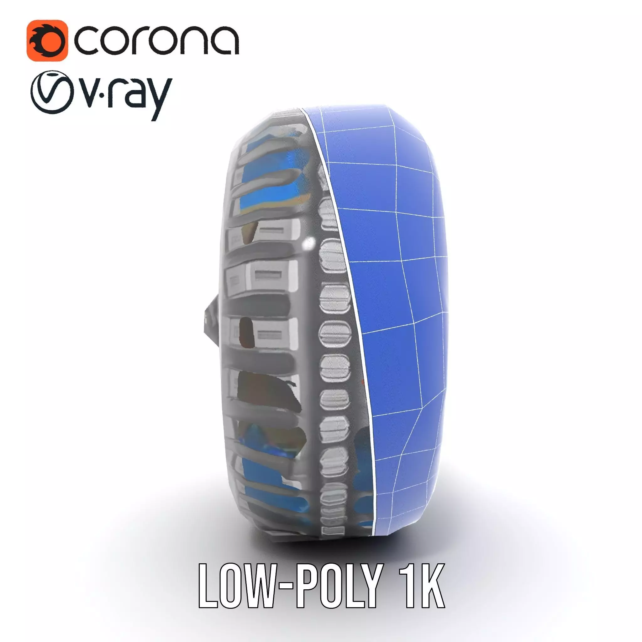 Futuristic OffRoad Wheel with LED Details Model Pack Low-poly 3D model_22