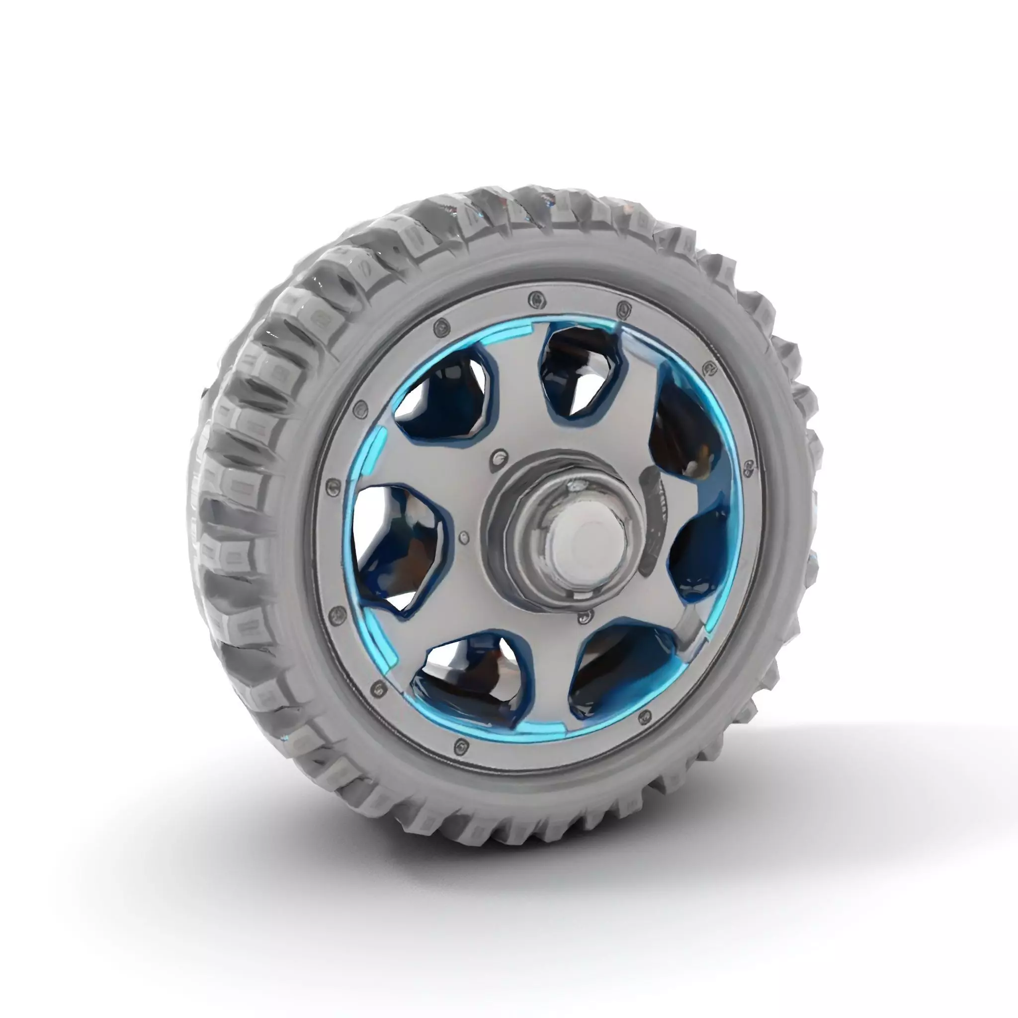 Futuristic OffRoad Wheel with LED Details Model Pack Low-poly 3D model_12