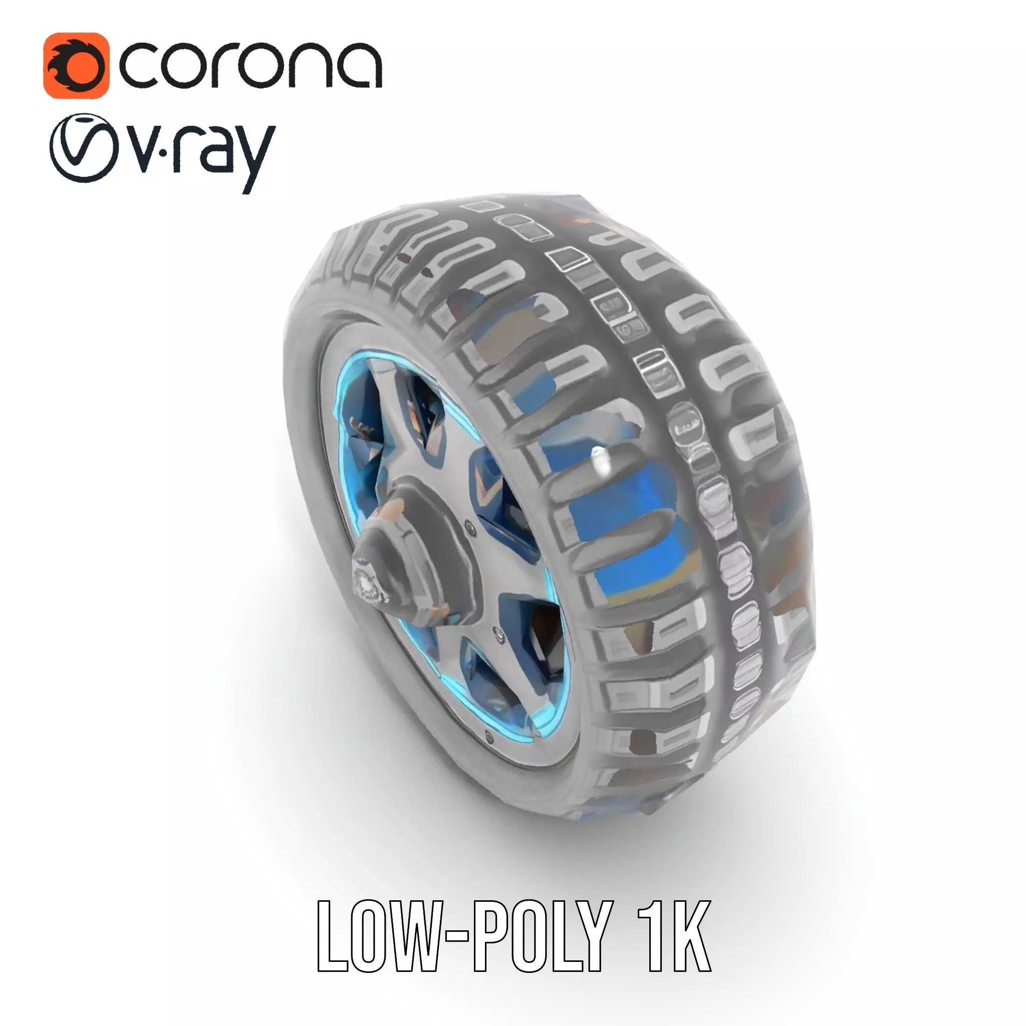 Futuristic OffRoad Wheel with LED Details Model Pack Low-poly 3D model_13