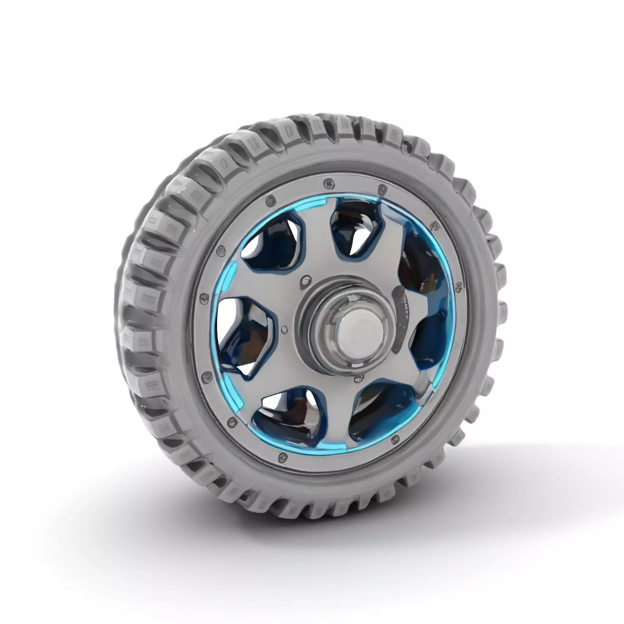Futuristic OffRoad Wheel with LED Details Model Pack Low-poly 3D model_0