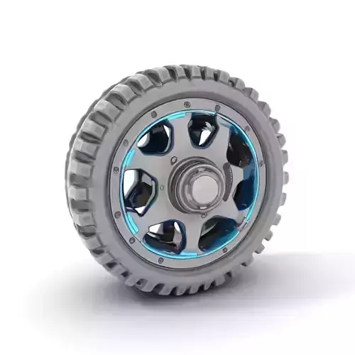 Futuristic OffRoad Wheel with LED Details Model Pack