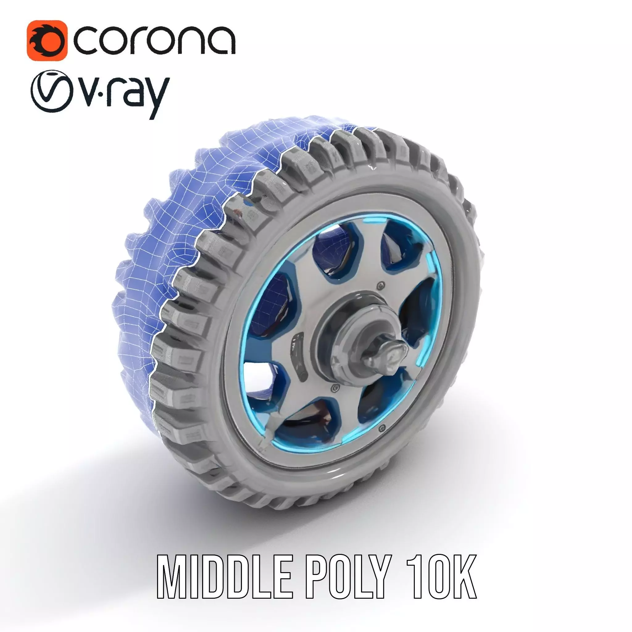 Futuristic OffRoad Wheel with LED Details Model Pack Low-poly 3D model_23