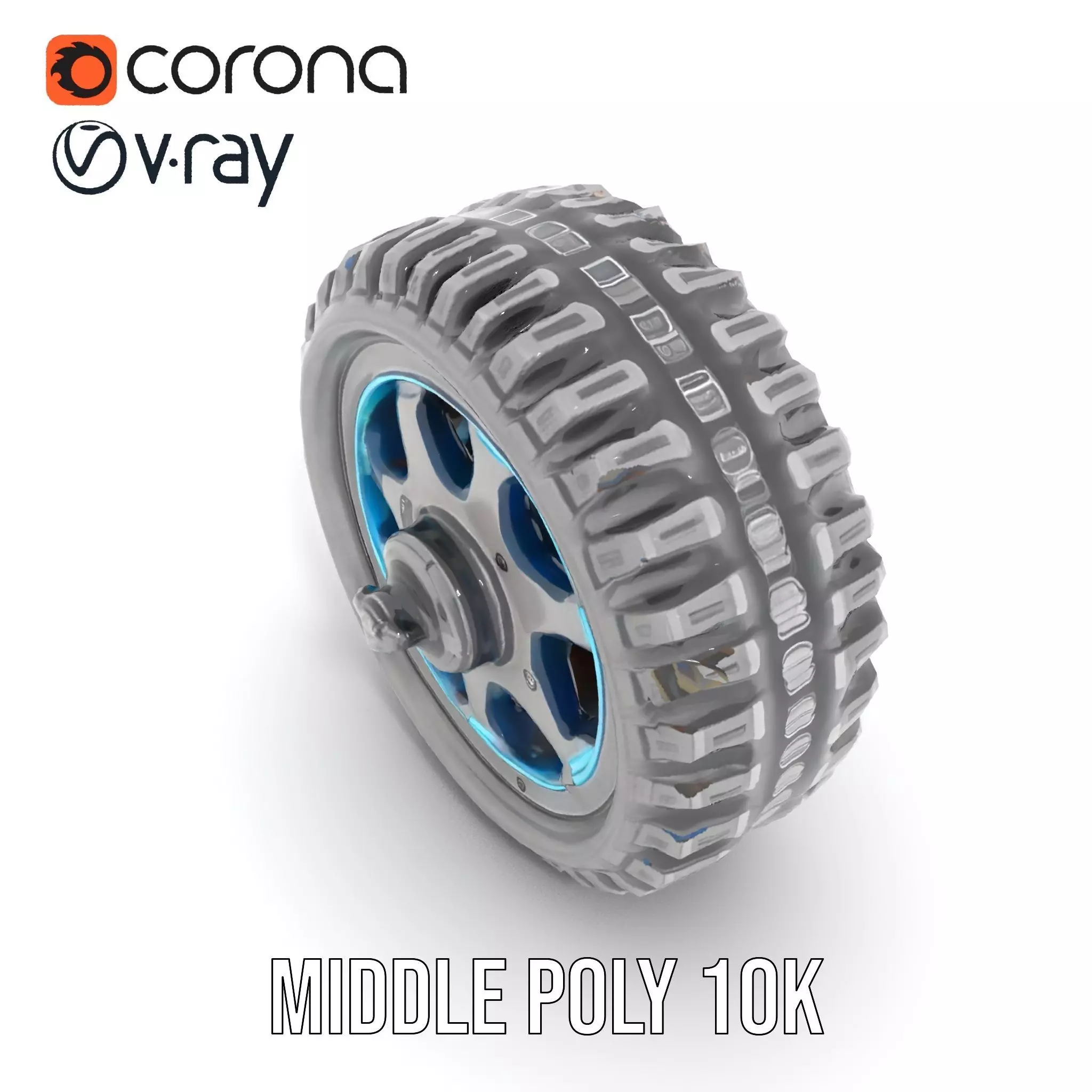 Futuristic OffRoad Wheel with LED Details Model Pack Low-poly 3D model_5