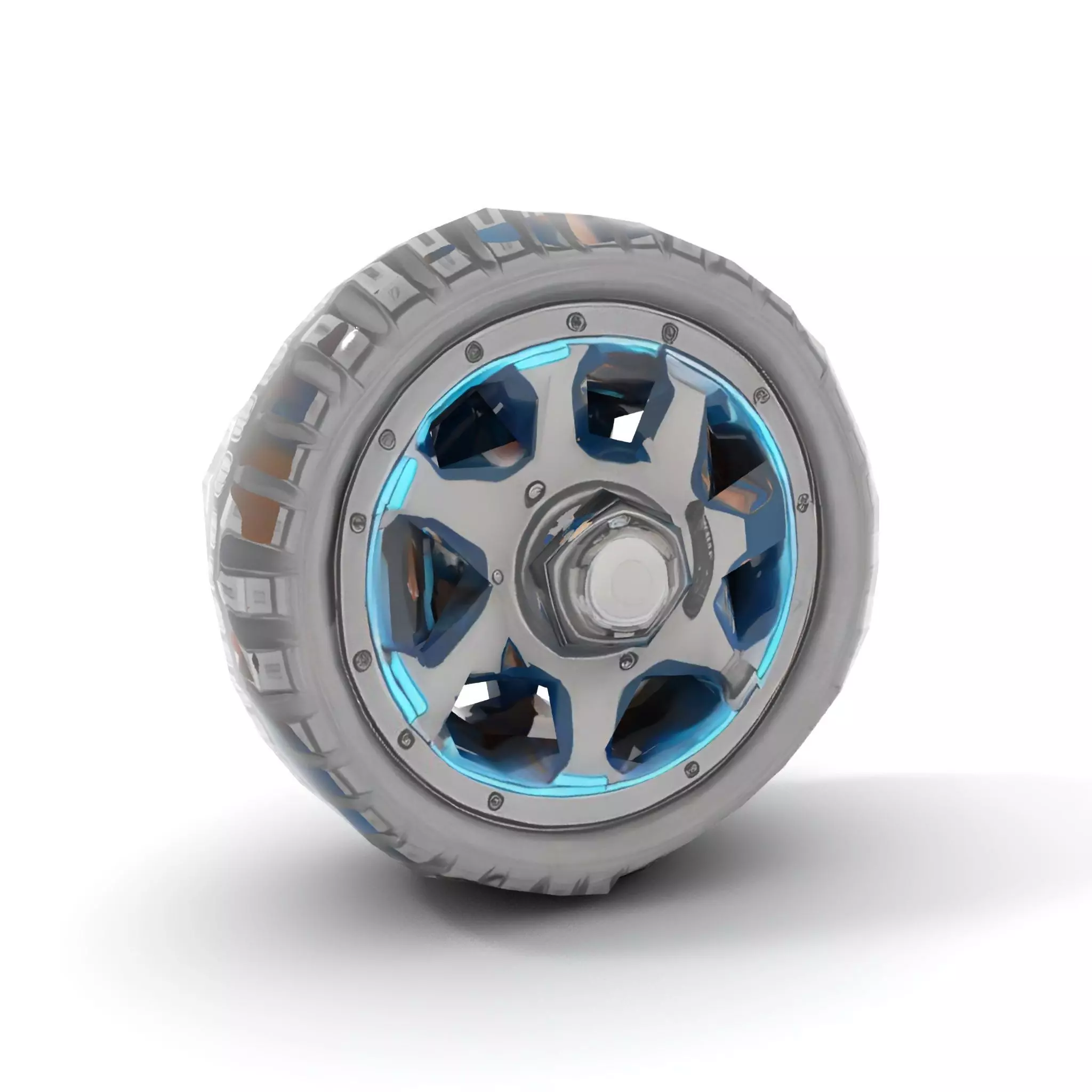 Futuristic OffRoad Wheel with LED Details Model Pack Low-poly 3D model_11