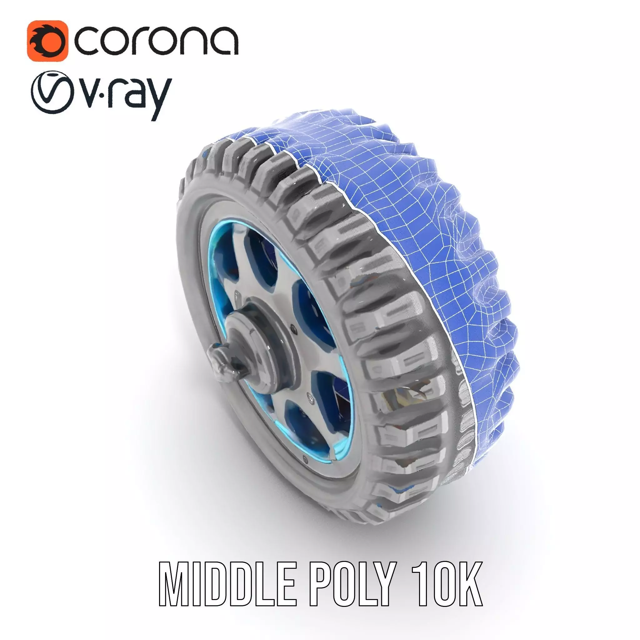 Futuristic OffRoad Wheel with LED Details Model Pack Low-poly 3D model_18