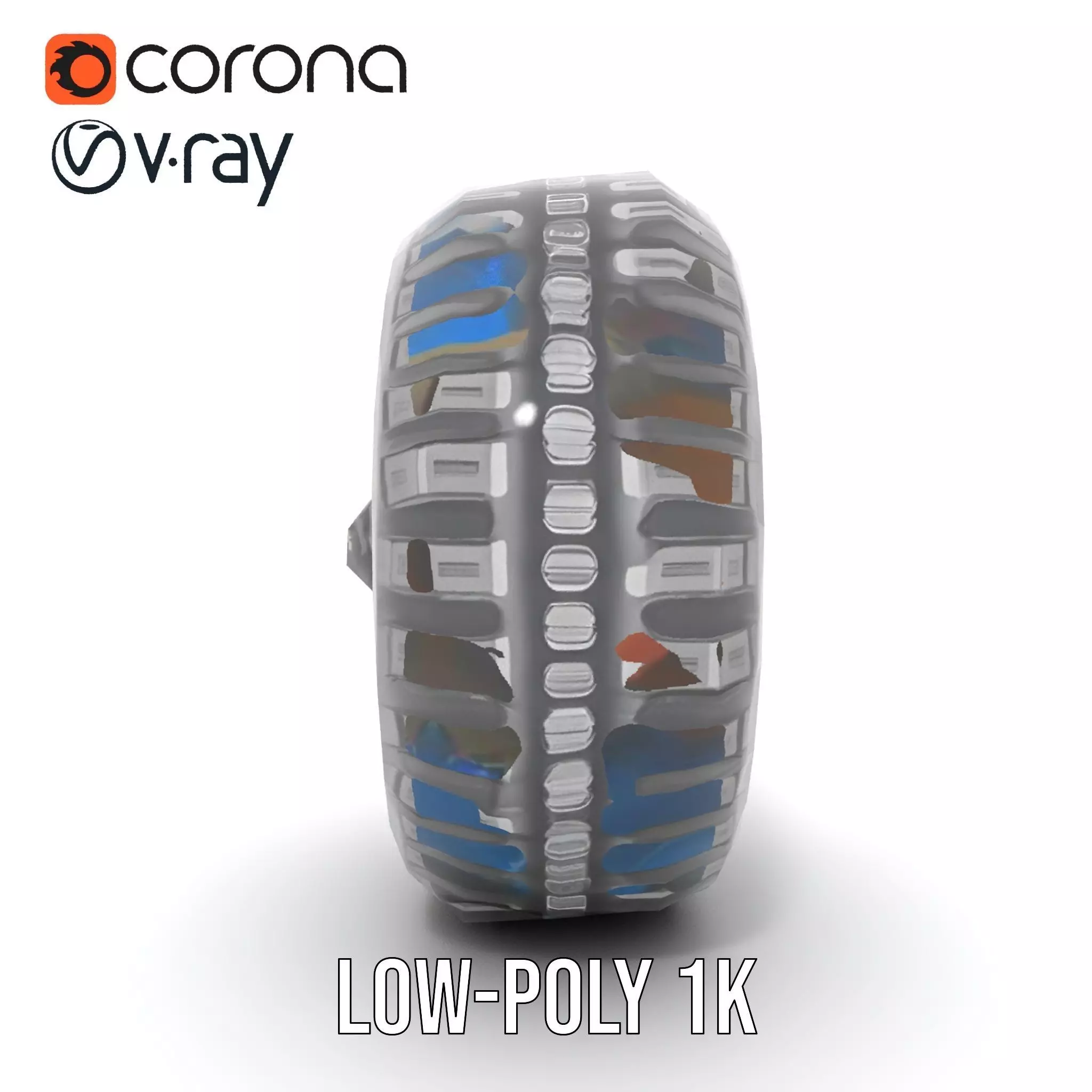 Futuristic OffRoad Wheel with LED Details Model Pack Low-poly 3D model_19