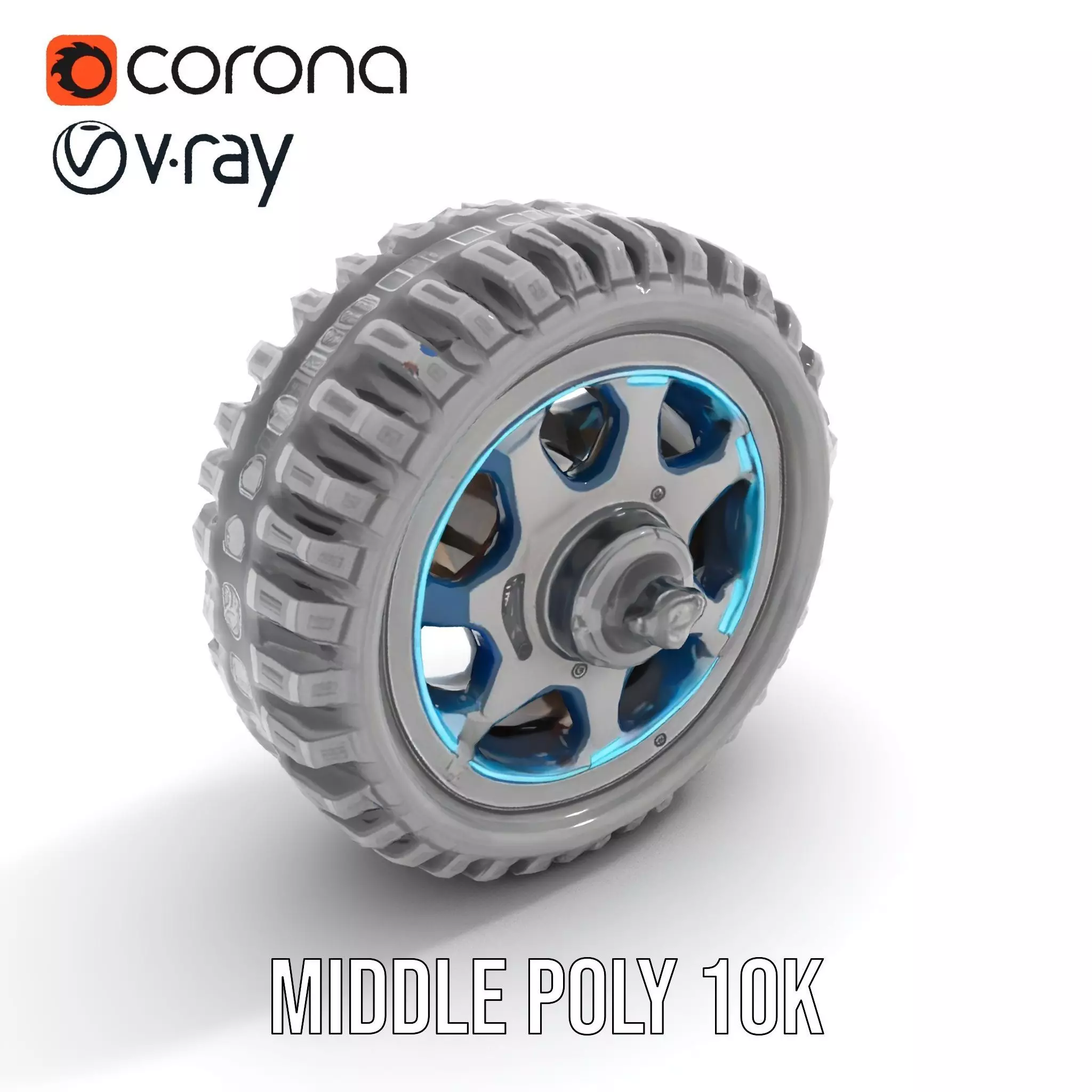 Futuristic OffRoad Wheel with LED Details Model Pack Low-poly 3D model_15