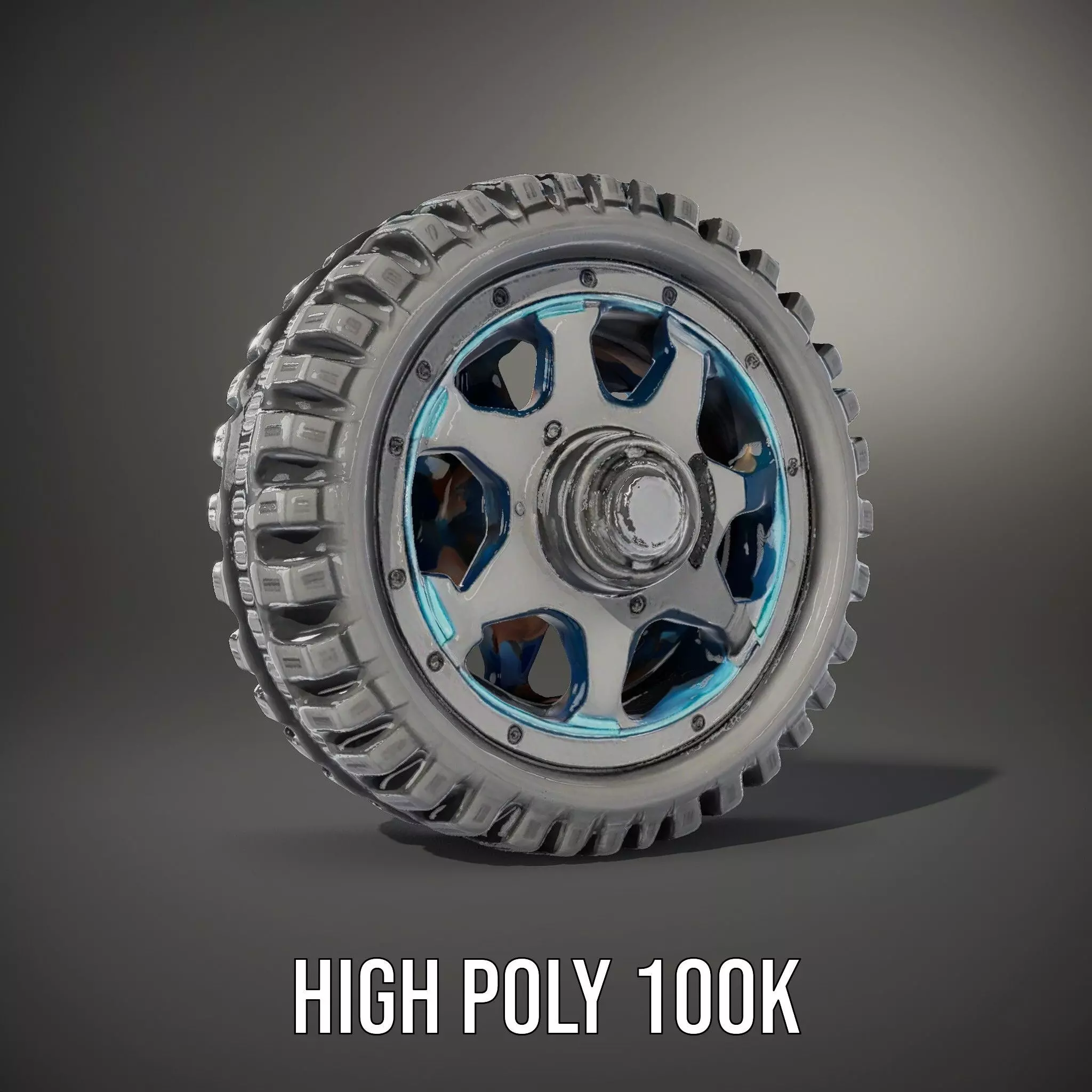 Futuristic OffRoad Wheel with LED Details Model Pack Low-poly 3D model_9