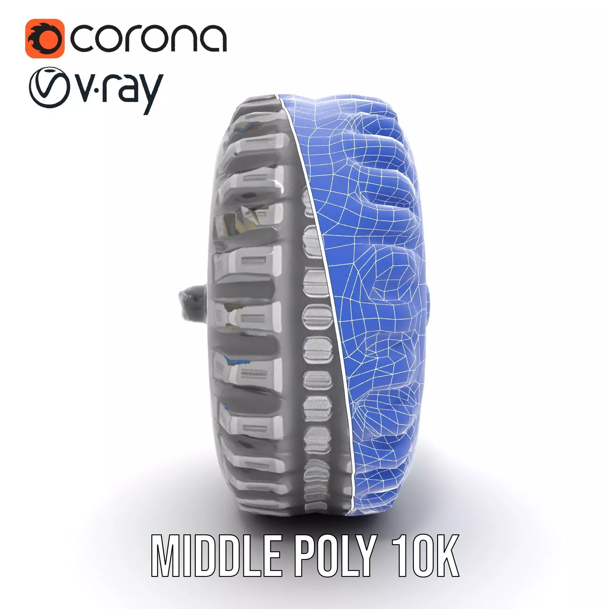 Futuristic OffRoad Wheel with LED Details Model Pack Low-poly 3D model_29