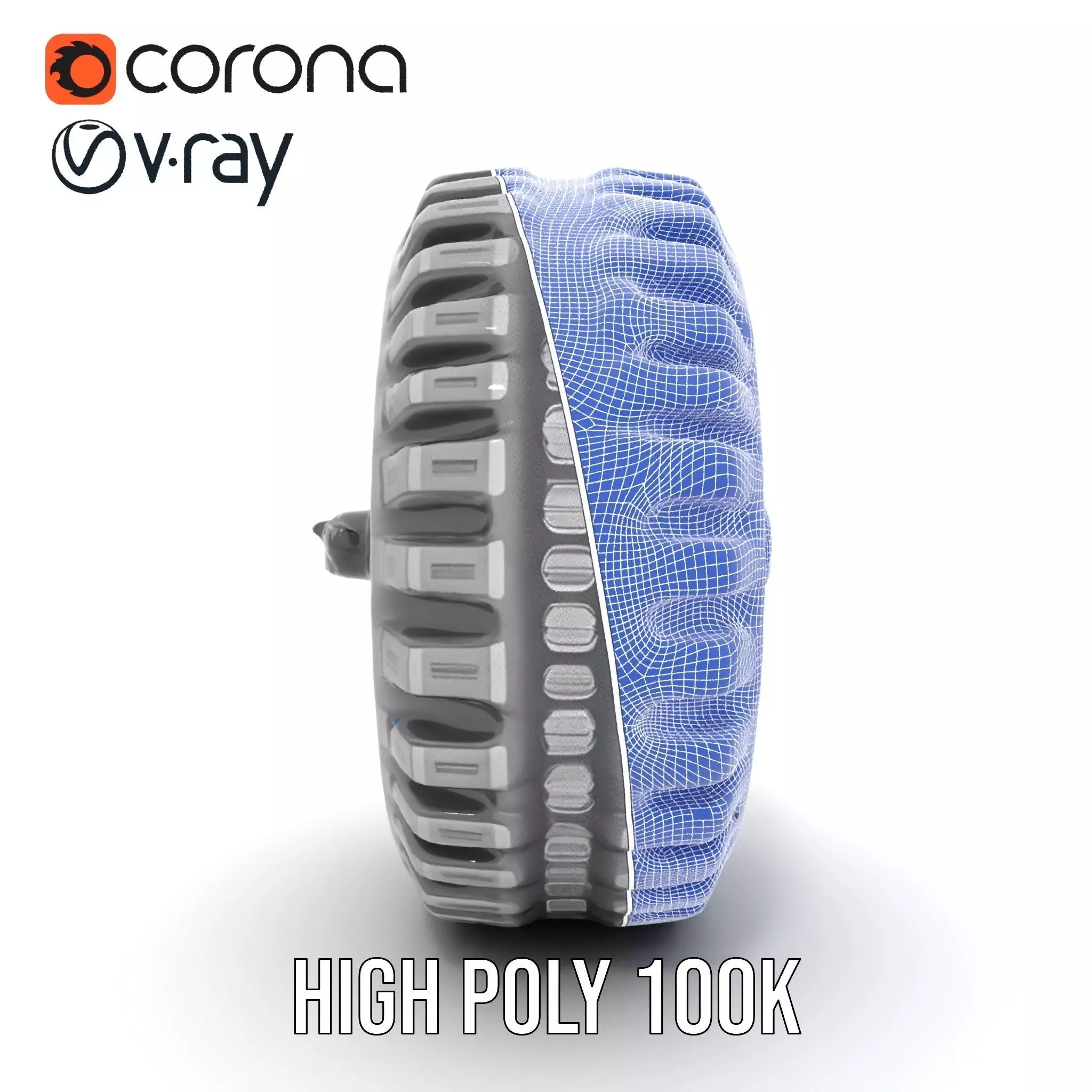 Futuristic OffRoad Wheel with LED Details Model Pack Low-poly 3D model_34