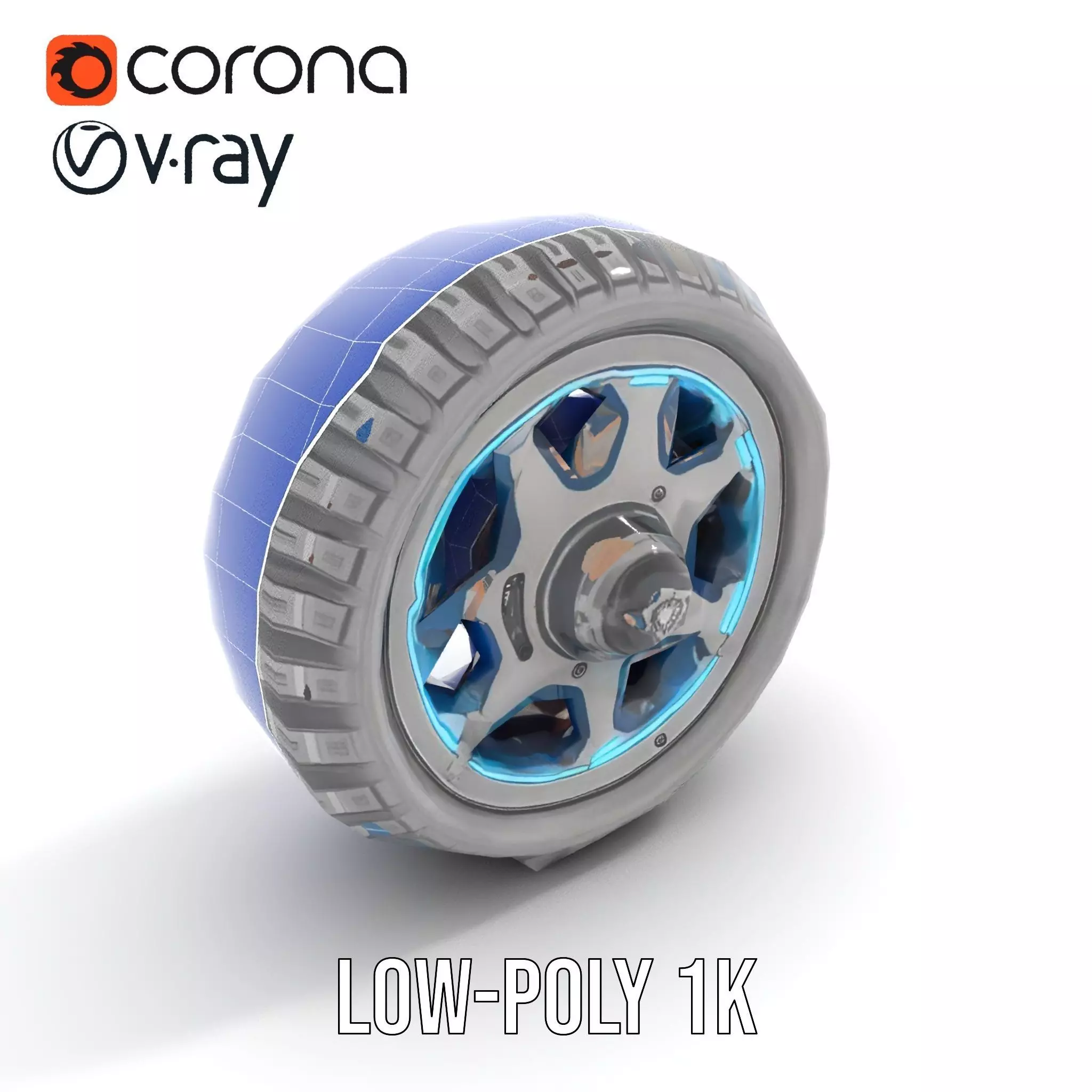 Futuristic OffRoad Wheel with LED Details Model Pack Low-poly 3D model_24