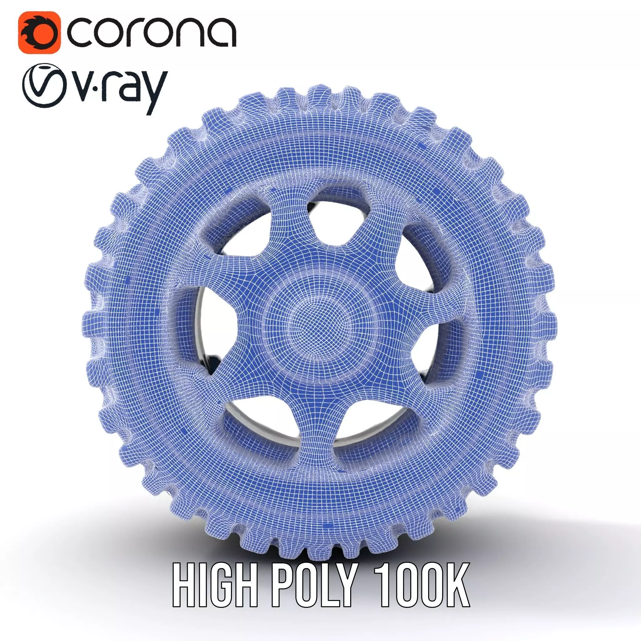 Futuristic OffRoad Wheel with LED Details Model Pack Low-poly 3D model_33