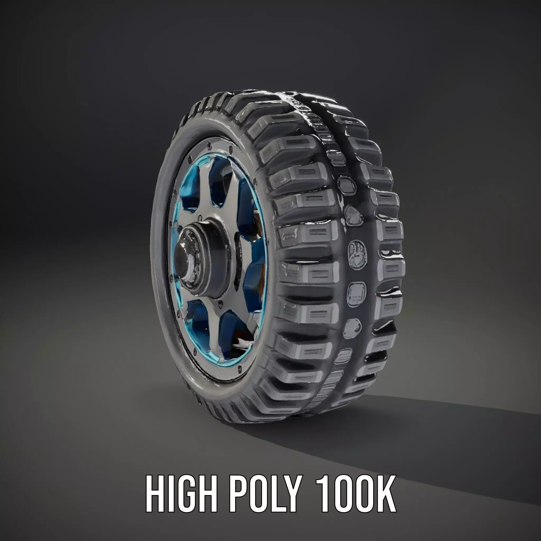 Futuristic OffRoad Wheel with LED Details Model Pack Low-poly 3D model_25