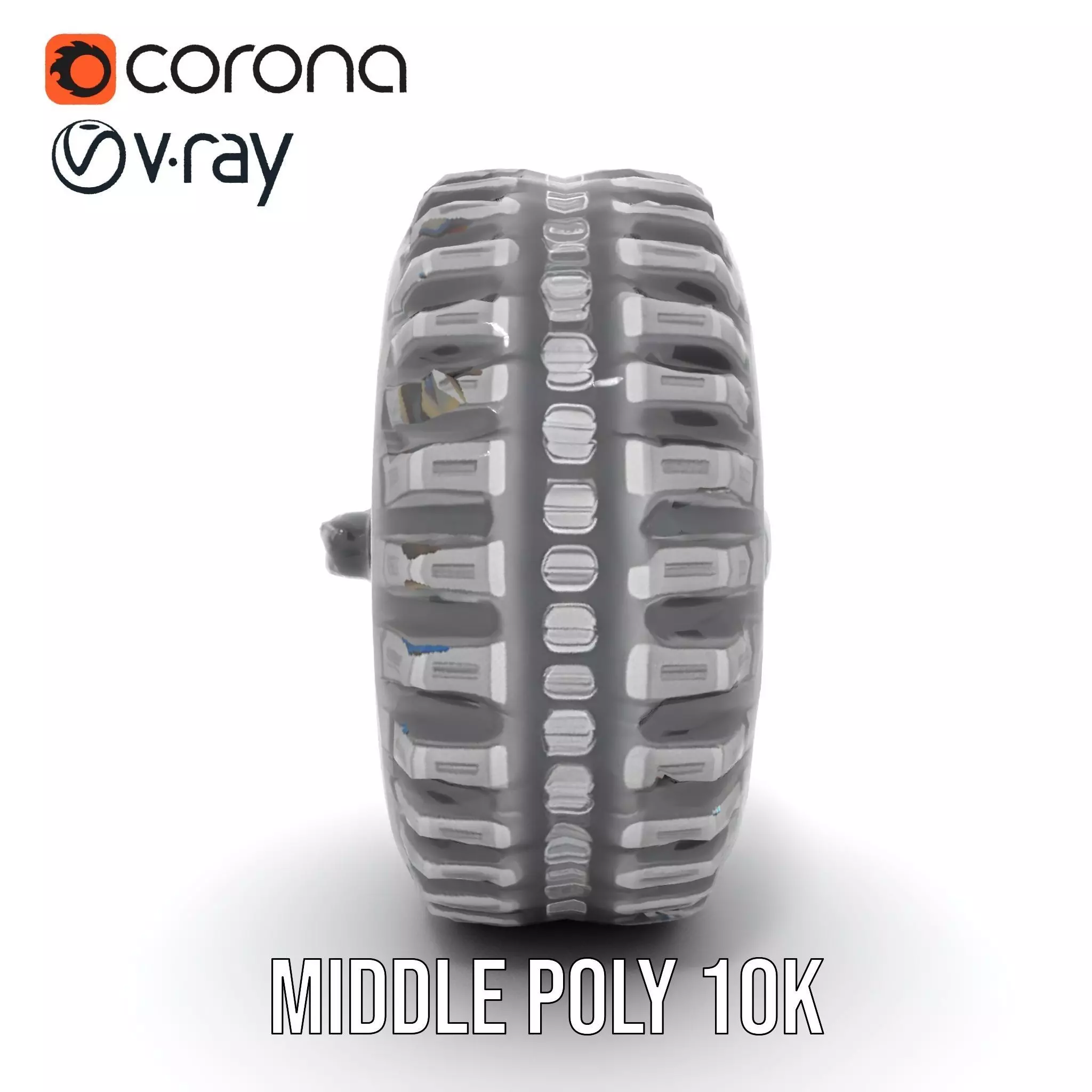 Futuristic OffRoad Wheel with LED Details Model Pack Low-poly 3D model_6
