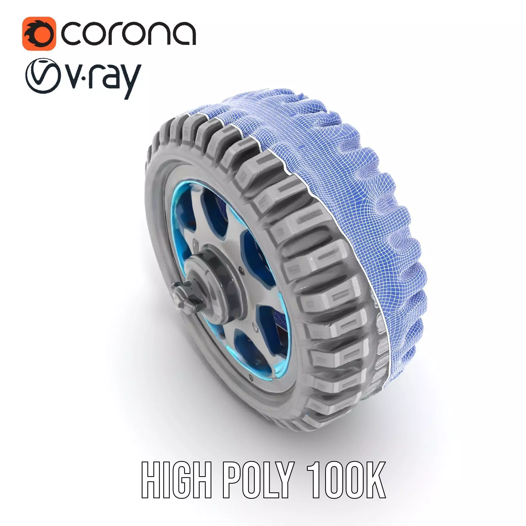 Futuristic OffRoad Wheel with LED Details Model Pack Low-poly 3D model_31