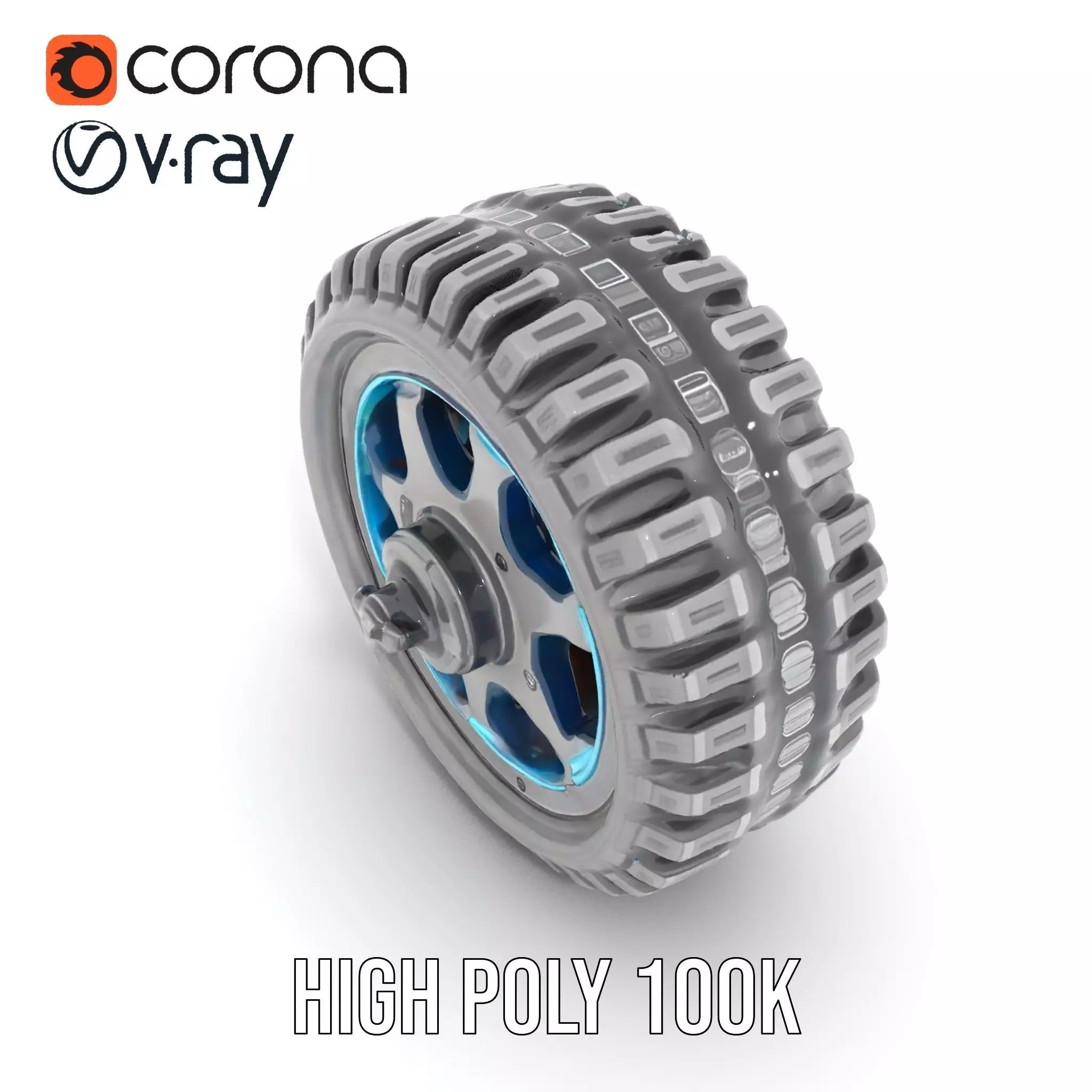 Futuristic OffRoad Wheel with LED Details Model Pack Low-poly 3D model_28