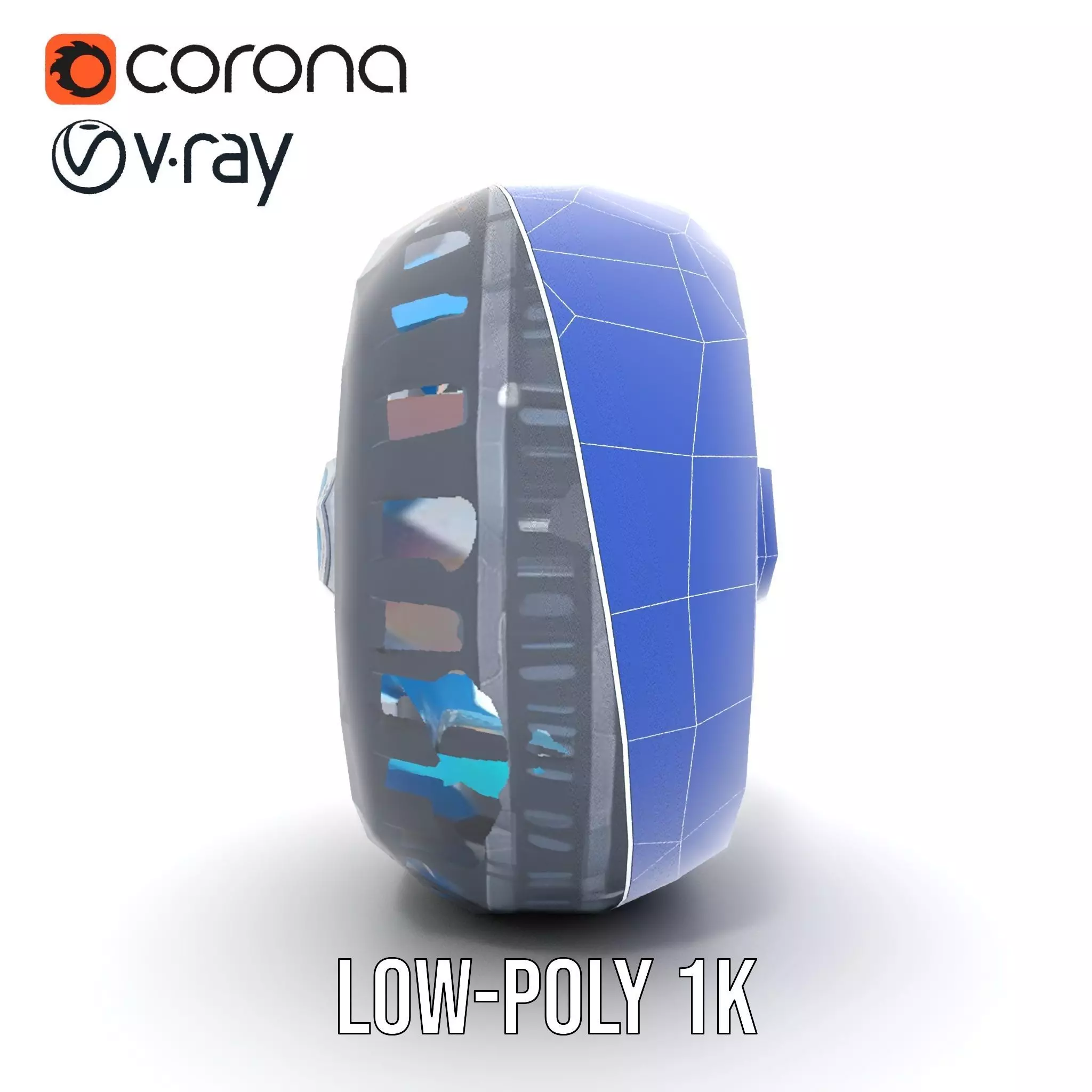 Futuristic Vehicle Wheel Model Pack Low-poly 3D model_31