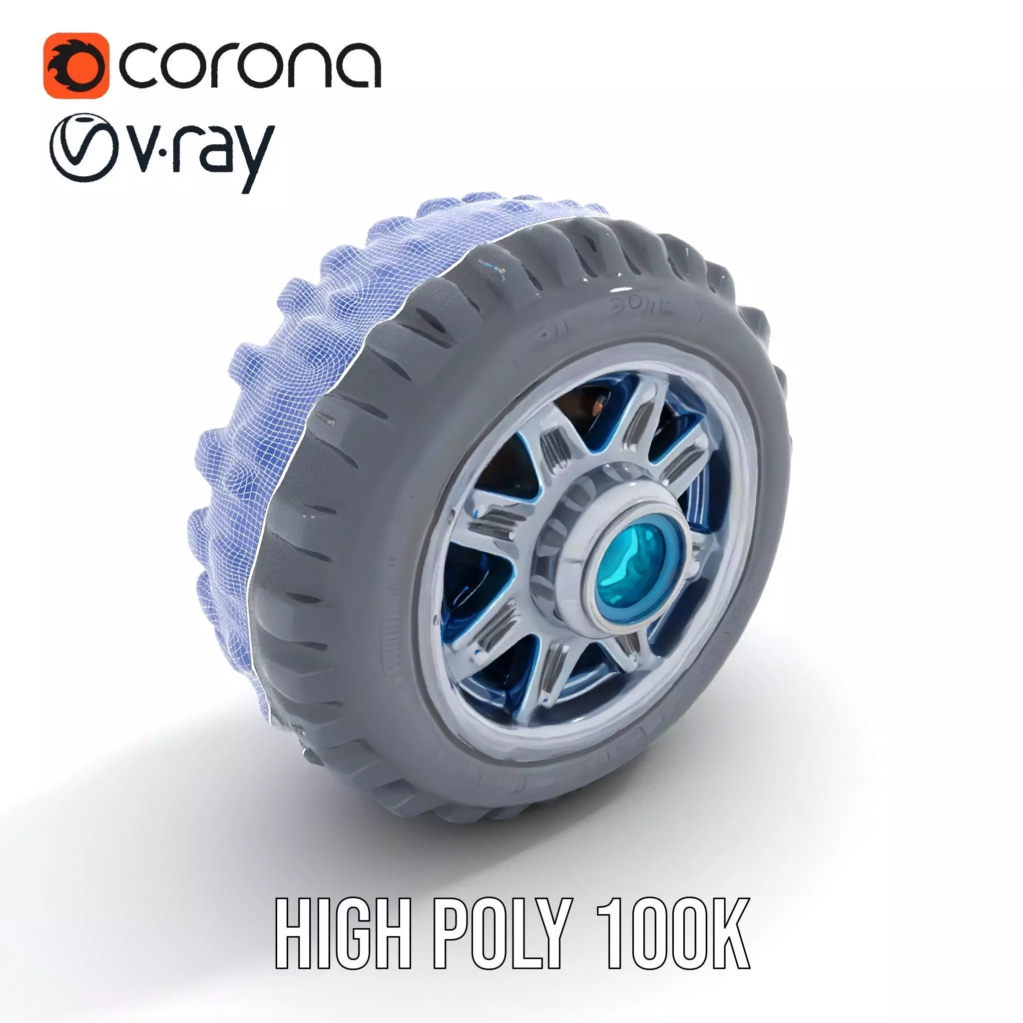 Futuristic Vehicle Wheel Model Pack Low-poly 3D model_29