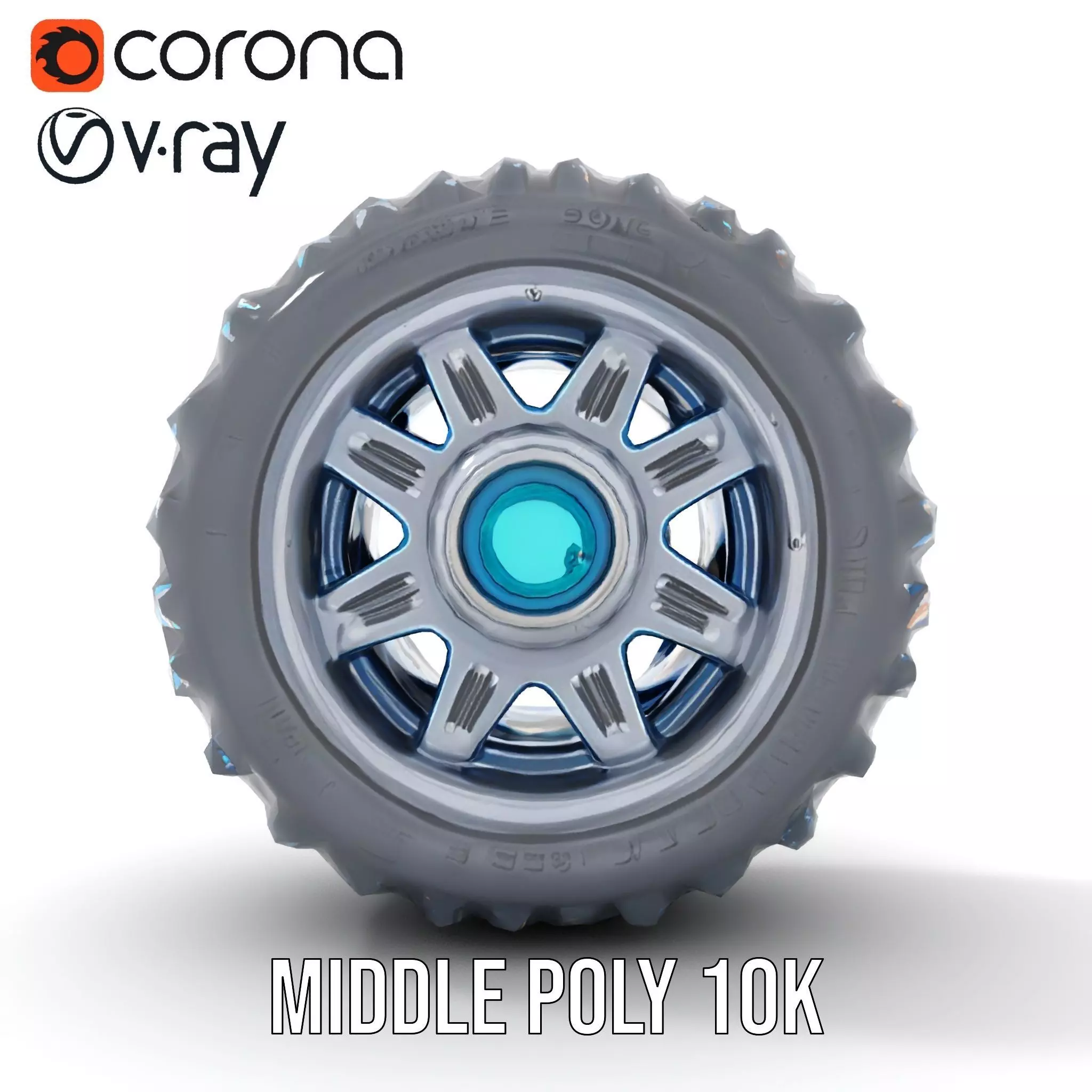 Futuristic Vehicle Wheel Model Pack Low-poly 3D model_6