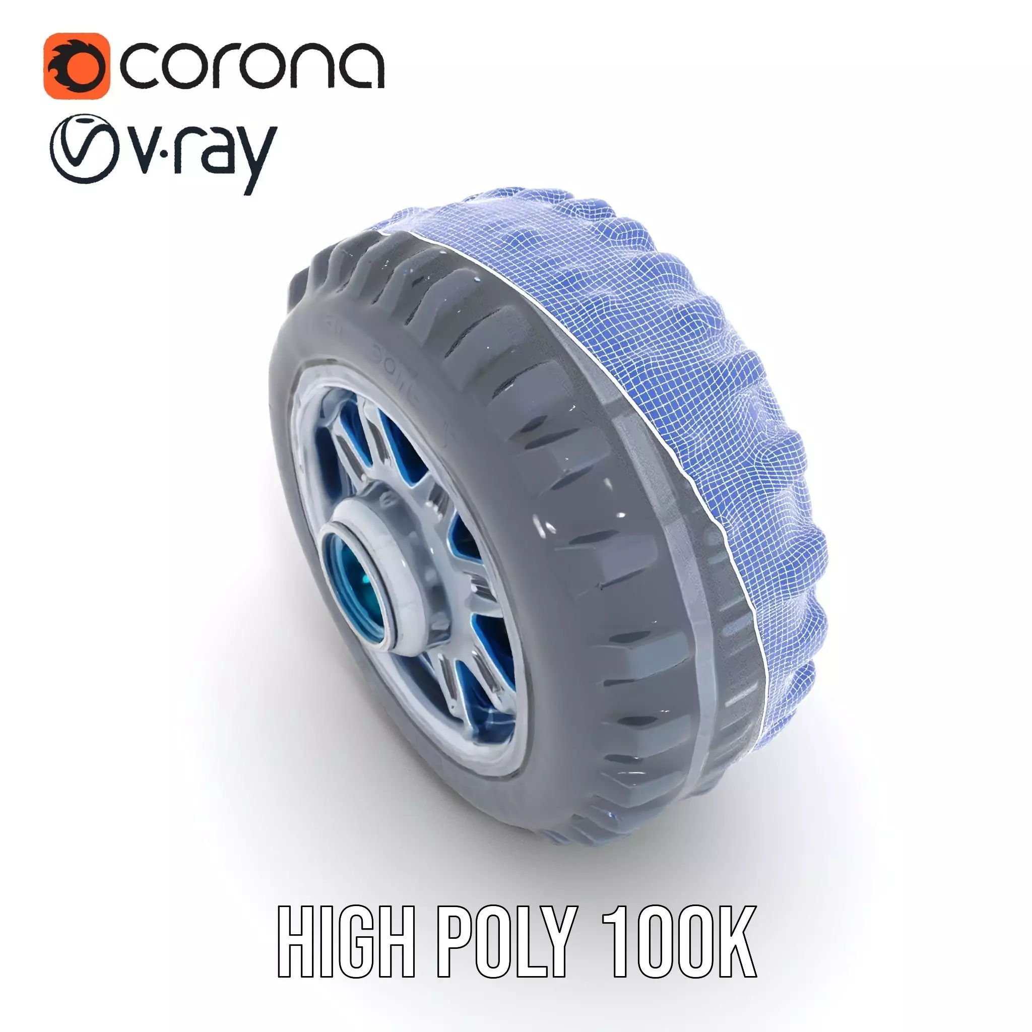 Futuristic Vehicle Wheel Model Pack Low-poly 3D model_32