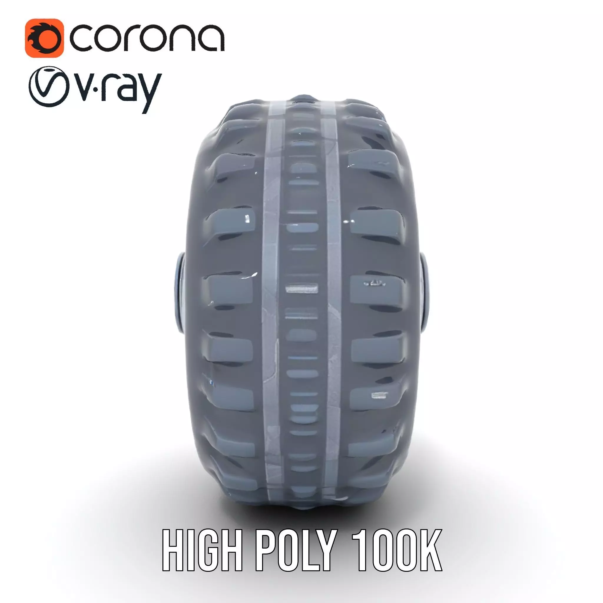 Futuristic Vehicle Wheel Model Pack Low-poly 3D model_26