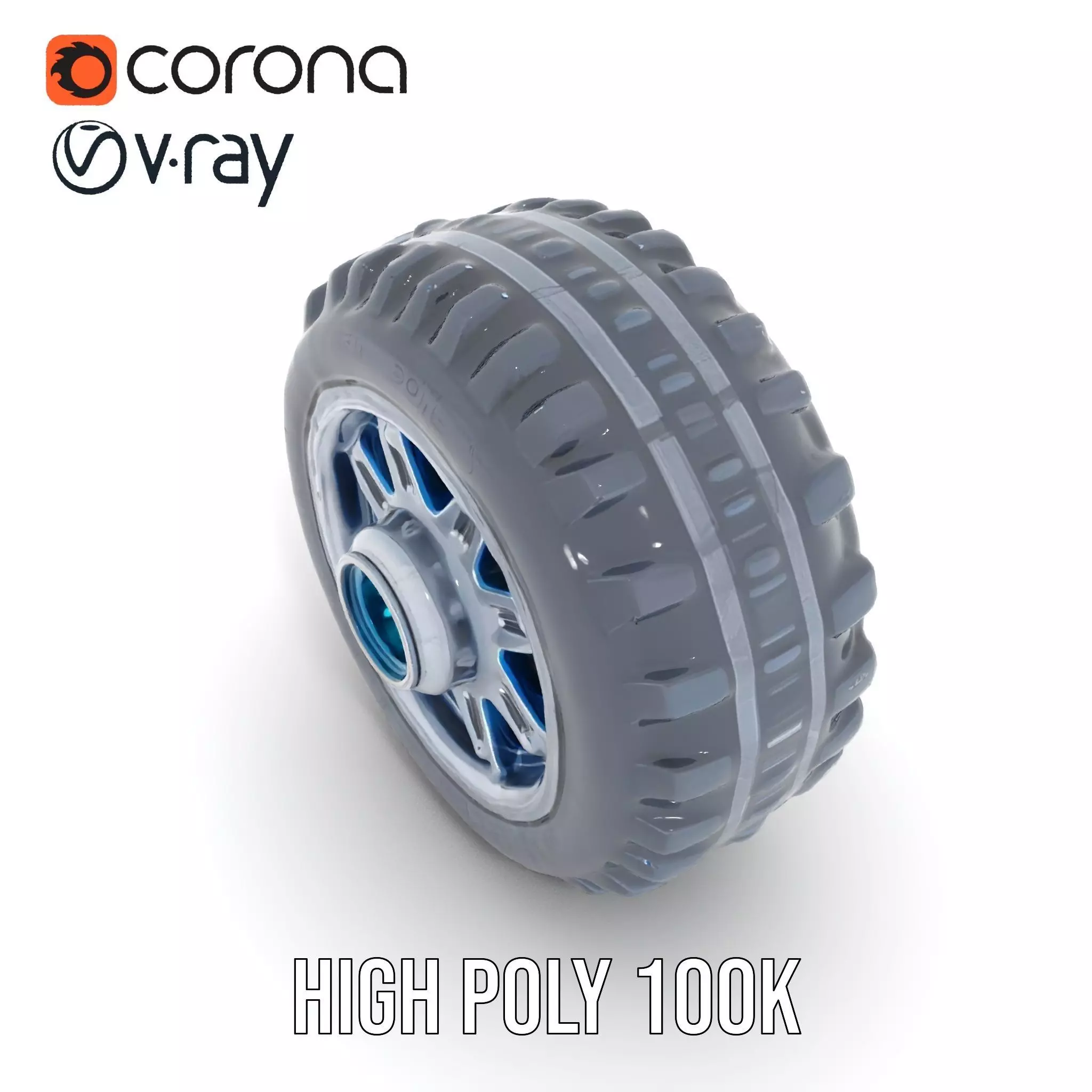 Futuristic Vehicle Wheel Model Pack Low-poly 3D model_17