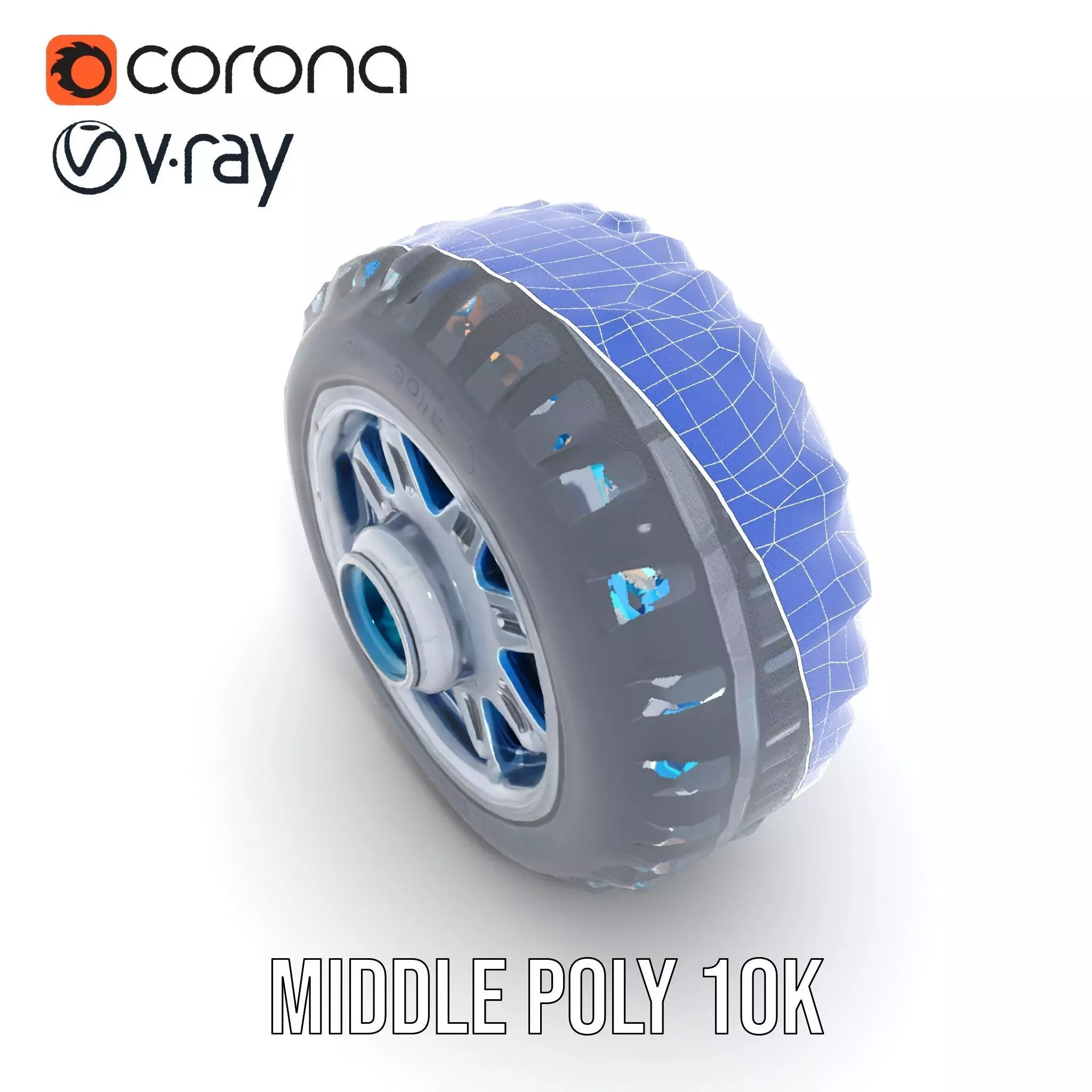 Futuristic Vehicle Wheel Model Pack Low-poly 3D model_24