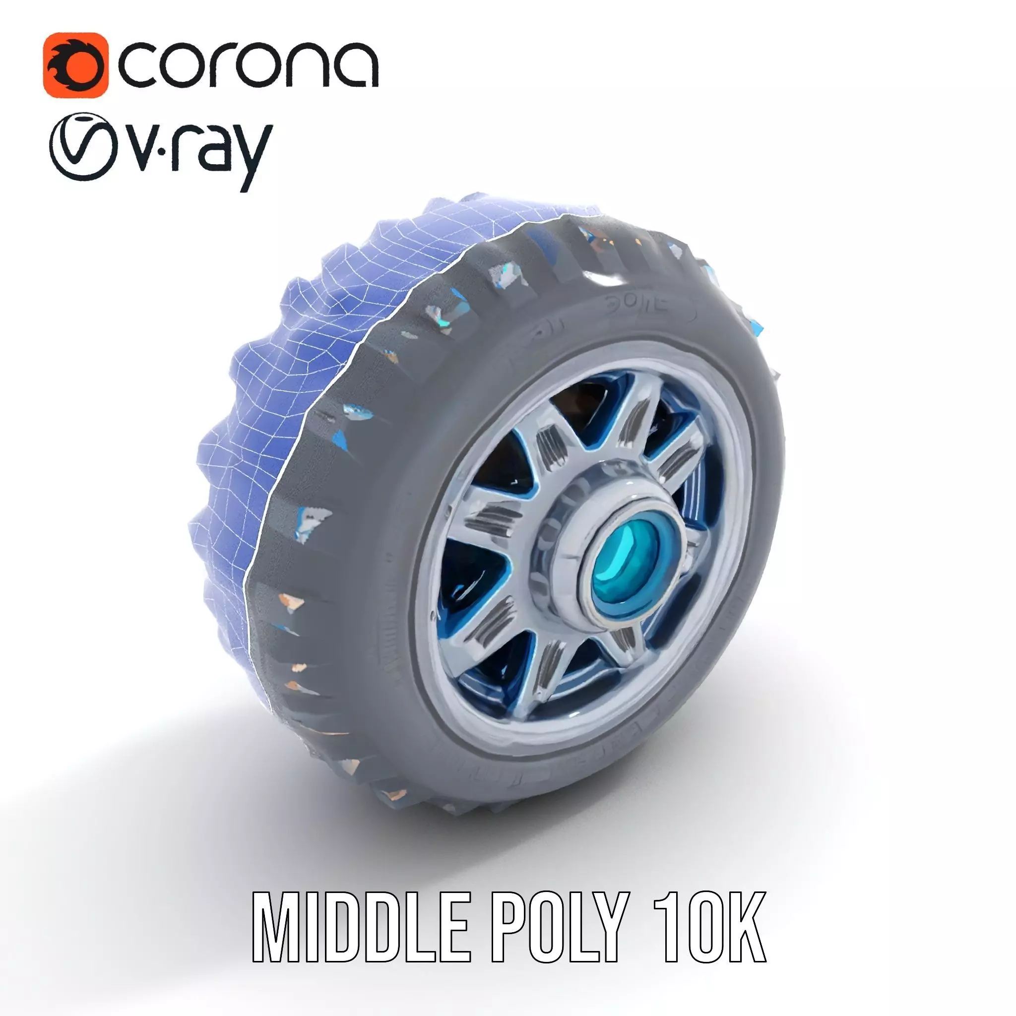 Futuristic Vehicle Wheel Model Pack Low-poly 3D model_18