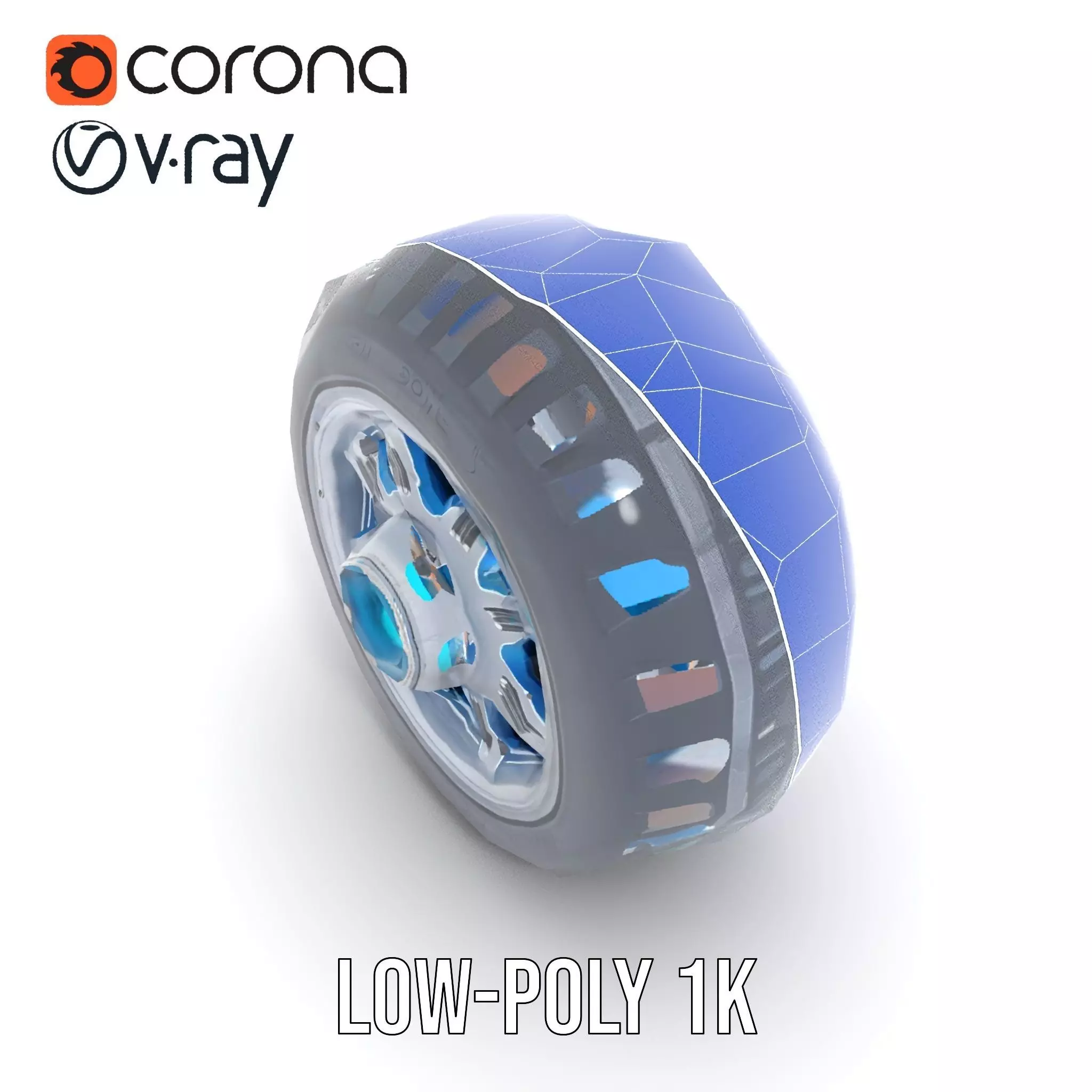 Futuristic Vehicle Wheel Model Pack Low-poly 3D model_28