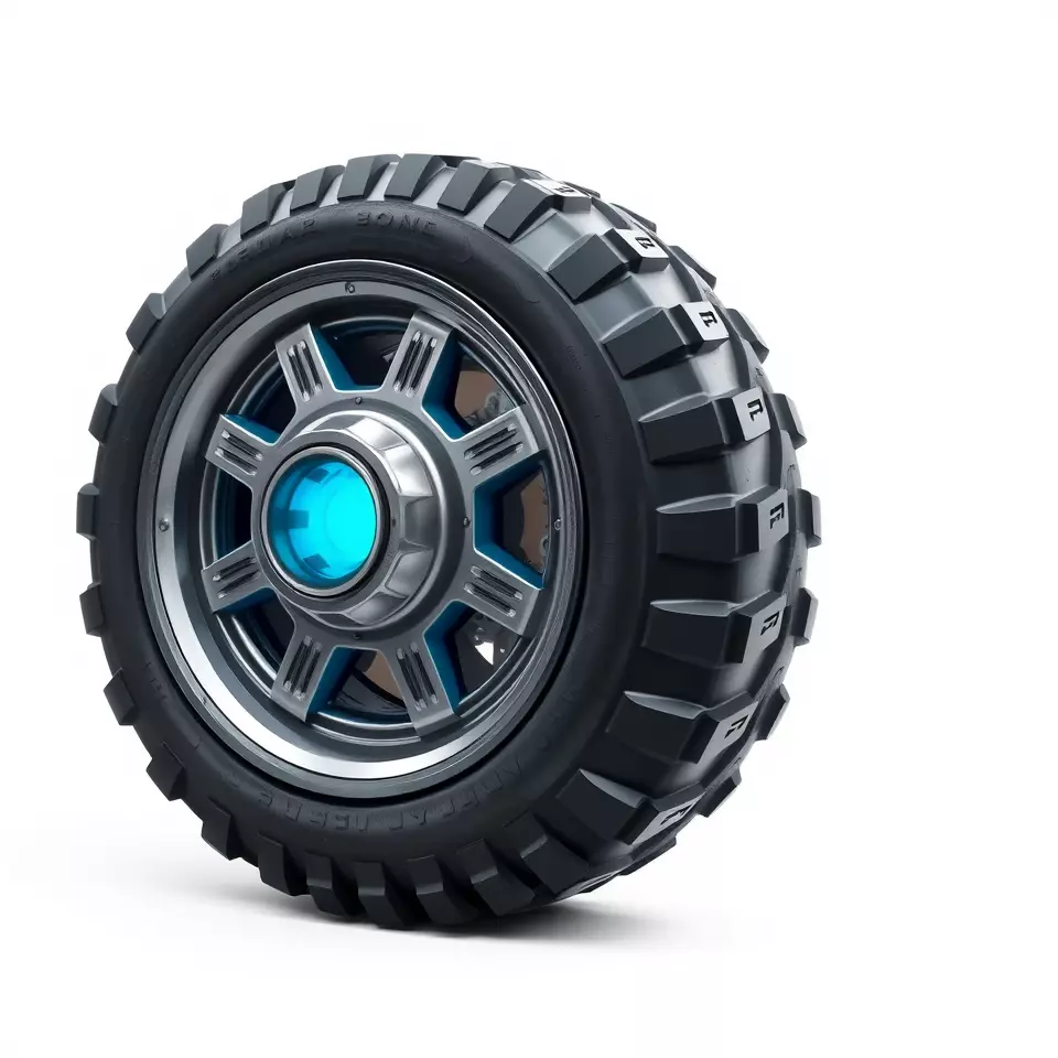 Futuristic Vehicle Wheel Model Pack Low-poly 3D model_2