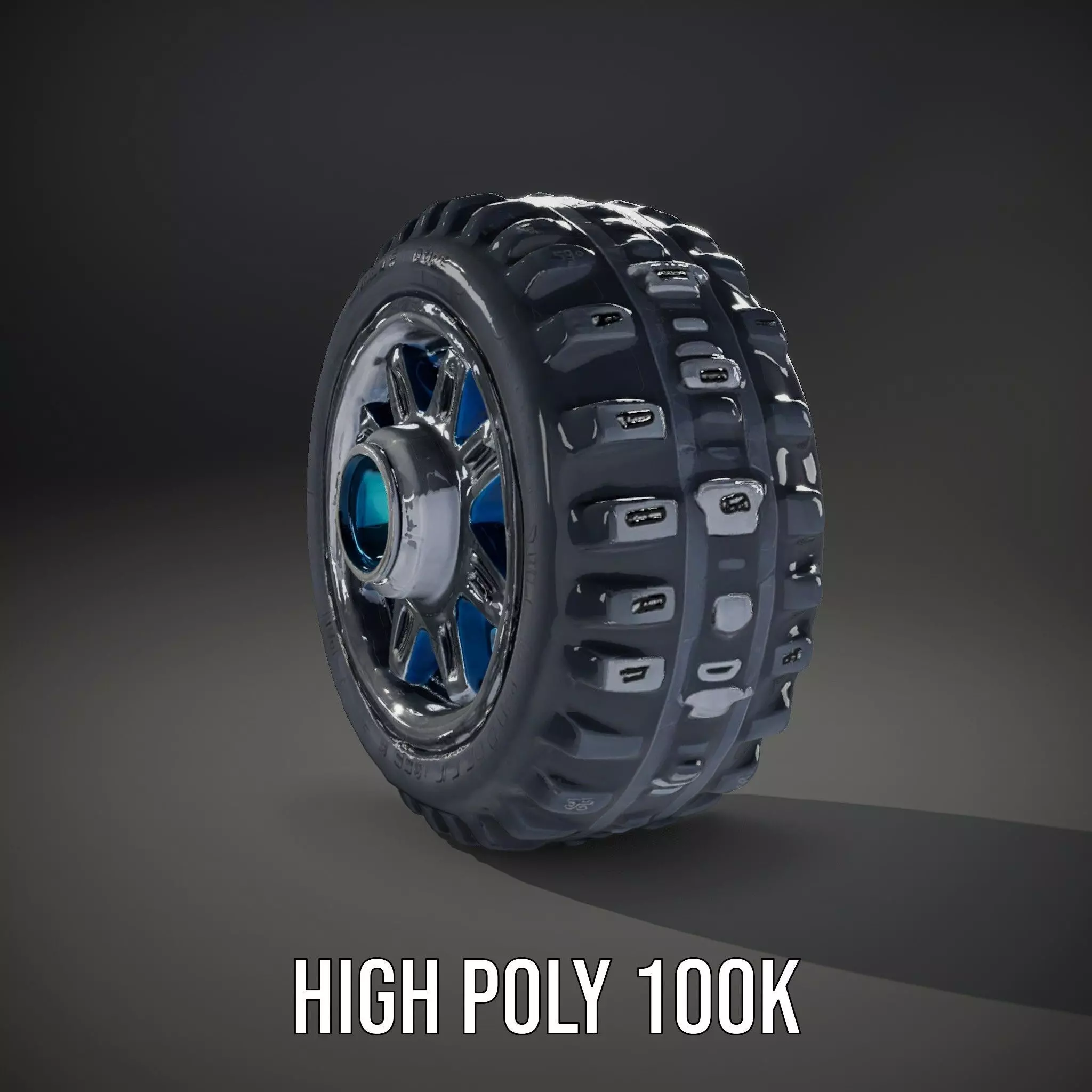 Futuristic Vehicle Wheel Model Pack Low-poly 3D model_9