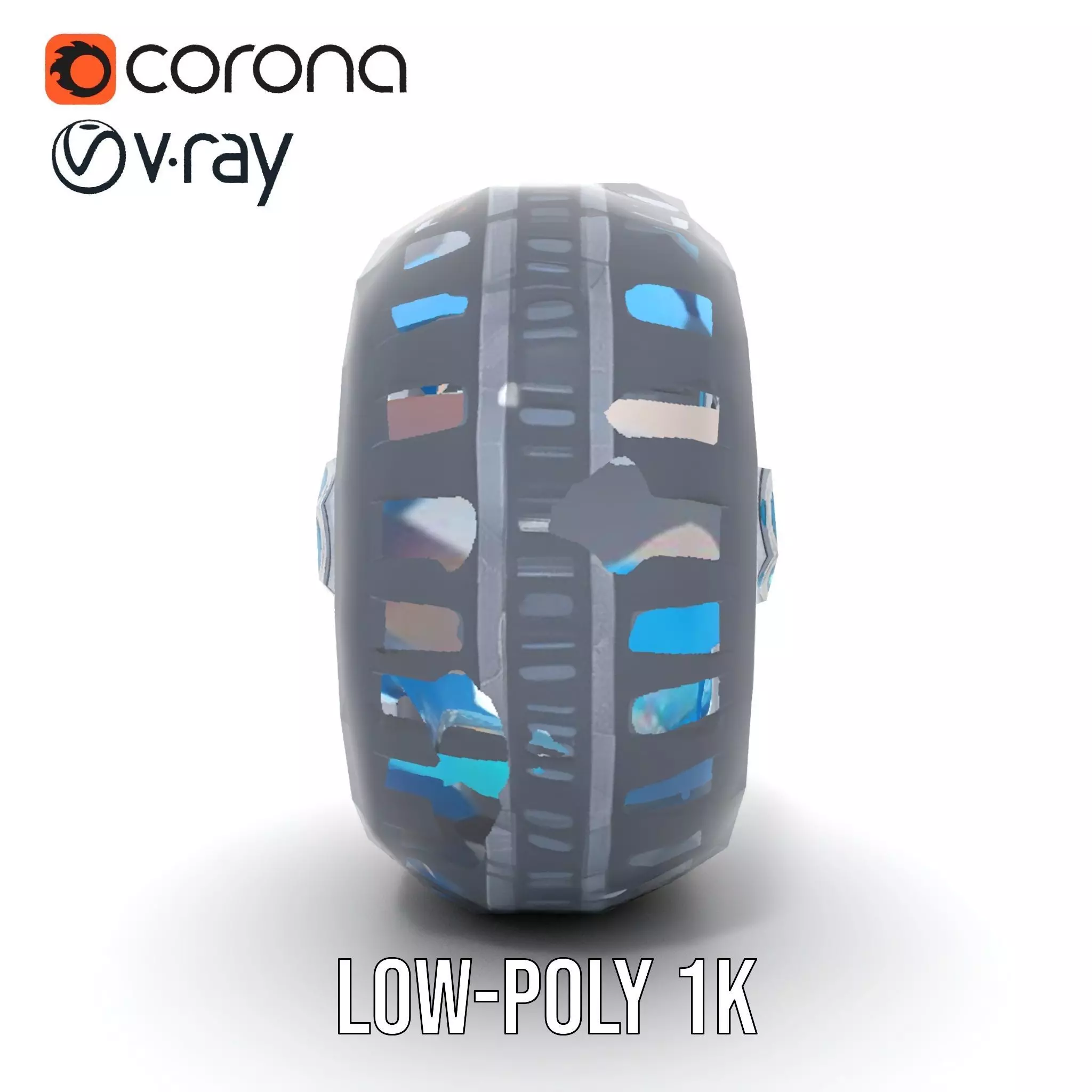 Futuristic Vehicle Wheel Model Pack Low-poly 3D model_14