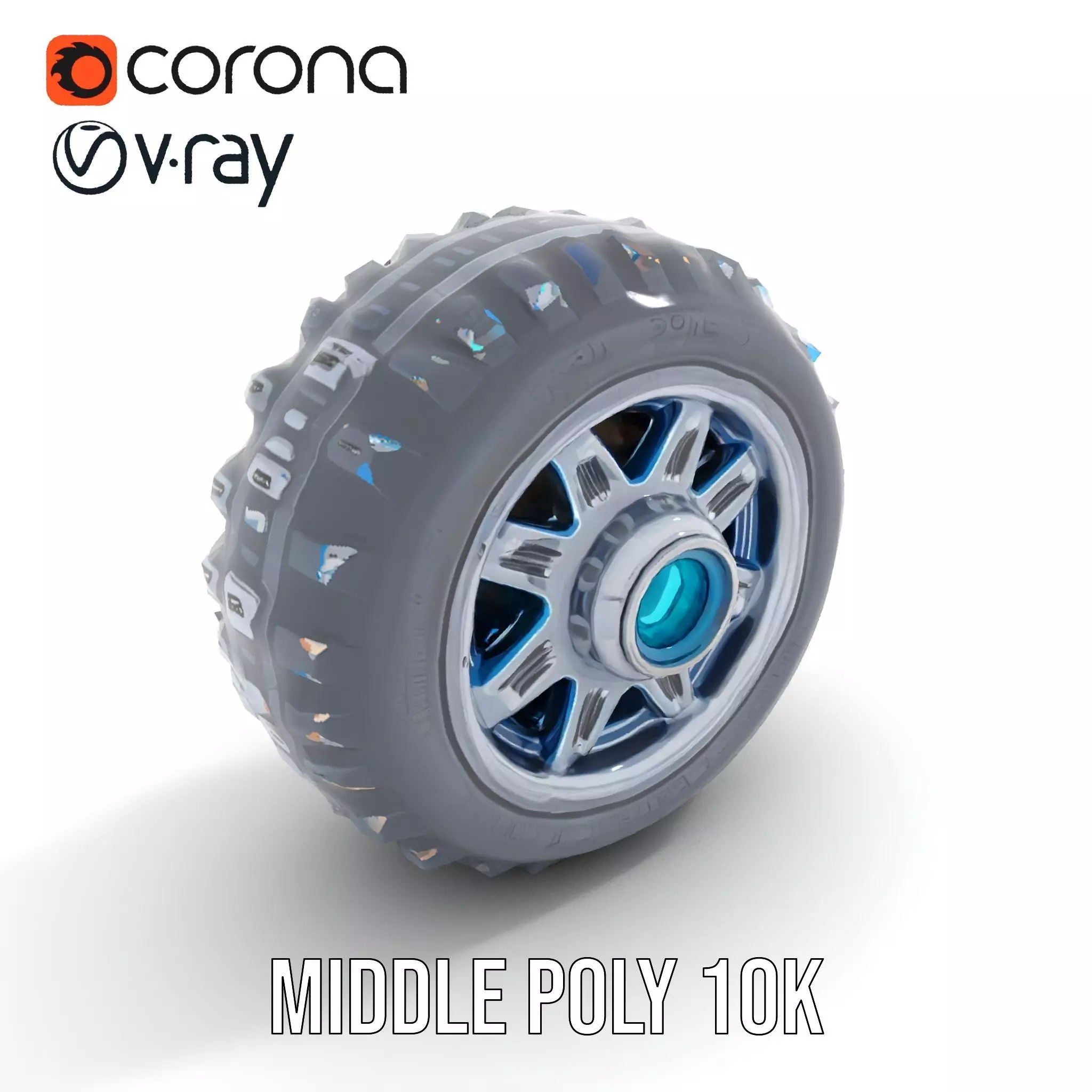 Futuristic Vehicle Wheel Model Pack Low-poly 3D model_13