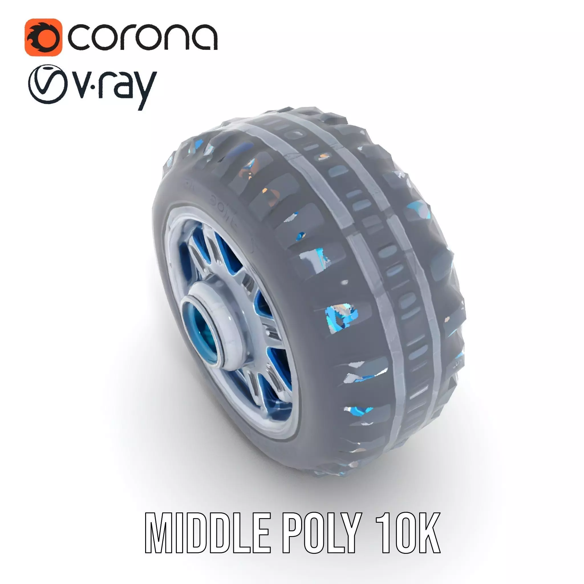 Futuristic Vehicle Wheel Model Pack Low-poly 3D model_21