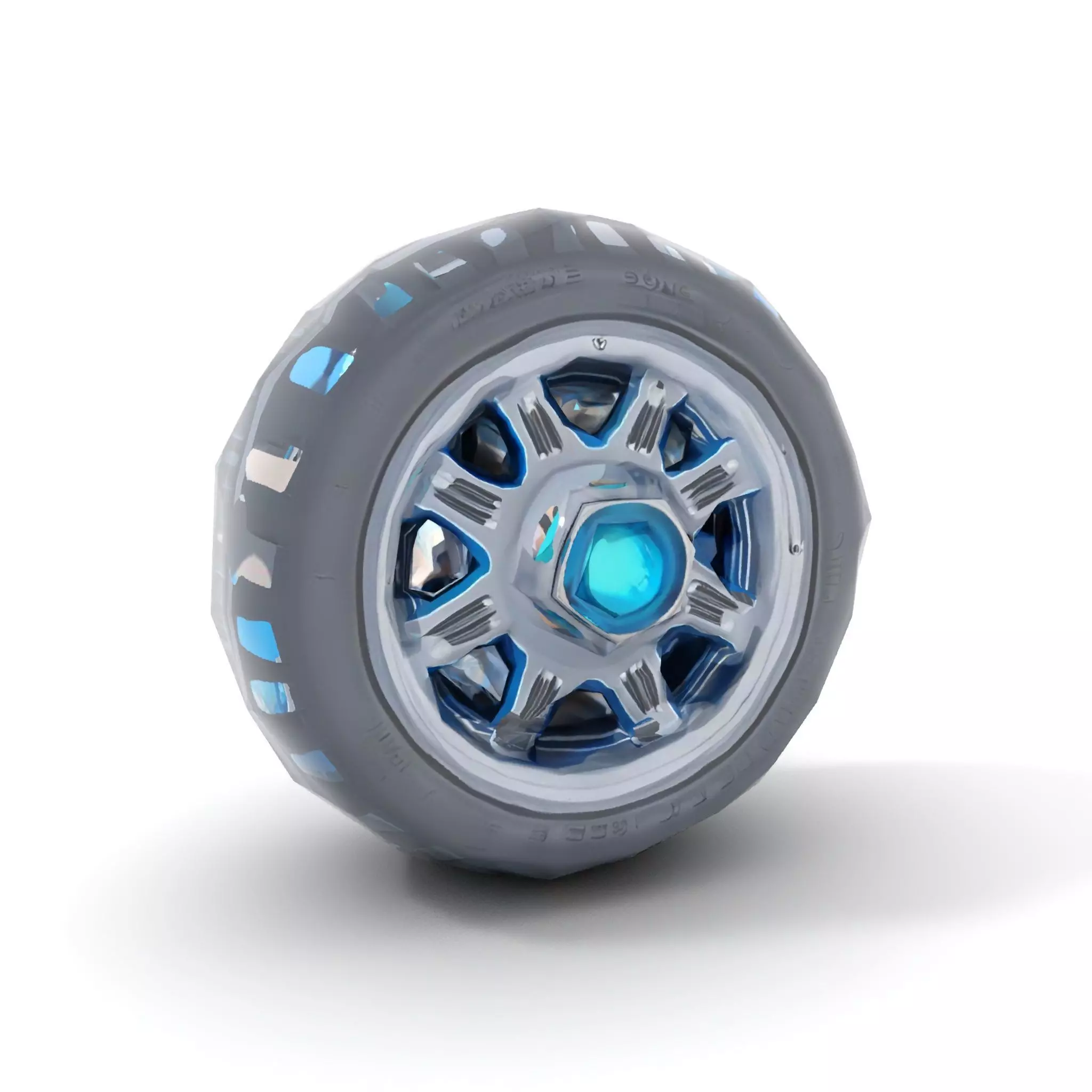 Futuristic Vehicle Wheel Model Pack Low-poly 3D model_8