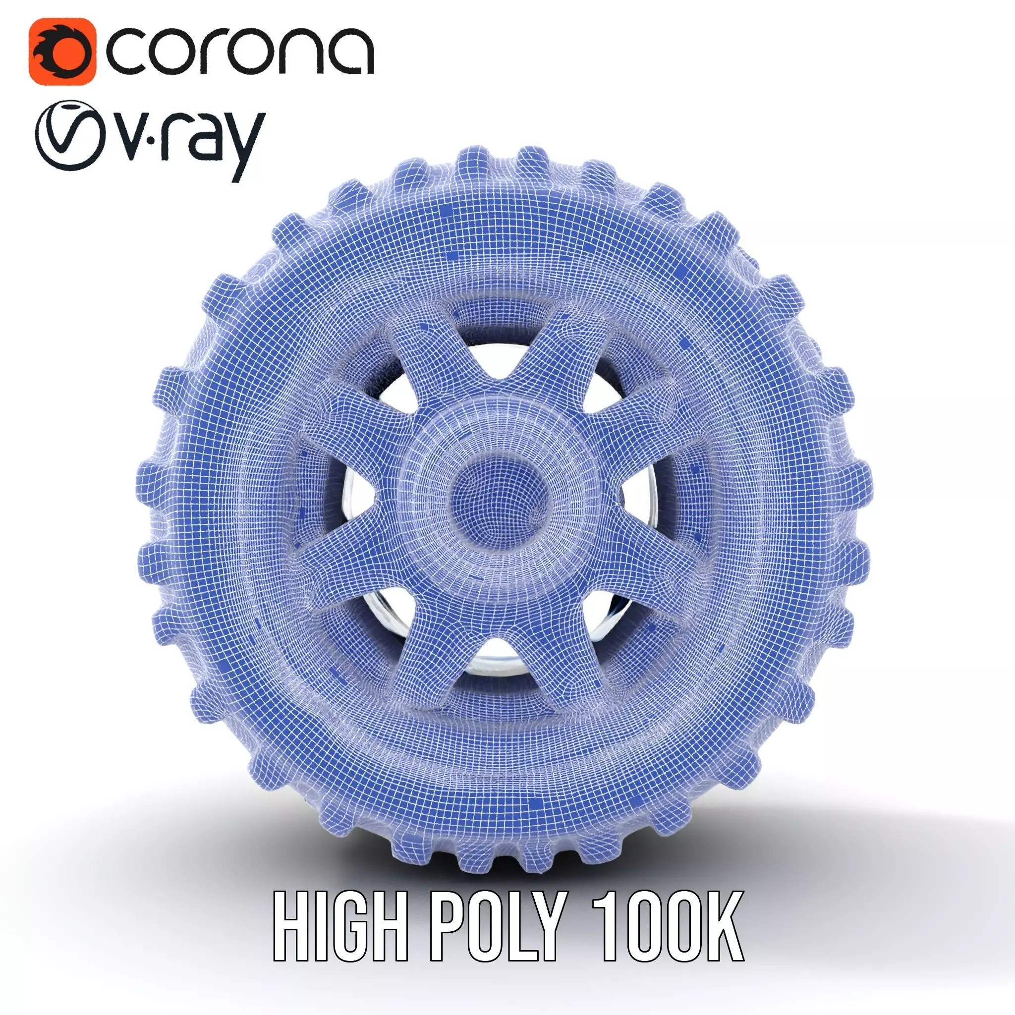 Futuristic Vehicle Wheel Model Pack Low-poly 3D model_34