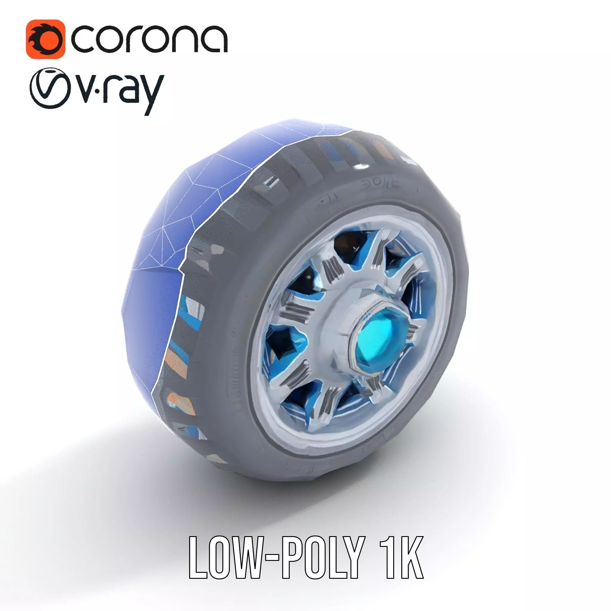 Futuristic Vehicle Wheel Model Pack Low-poly 3D model_19