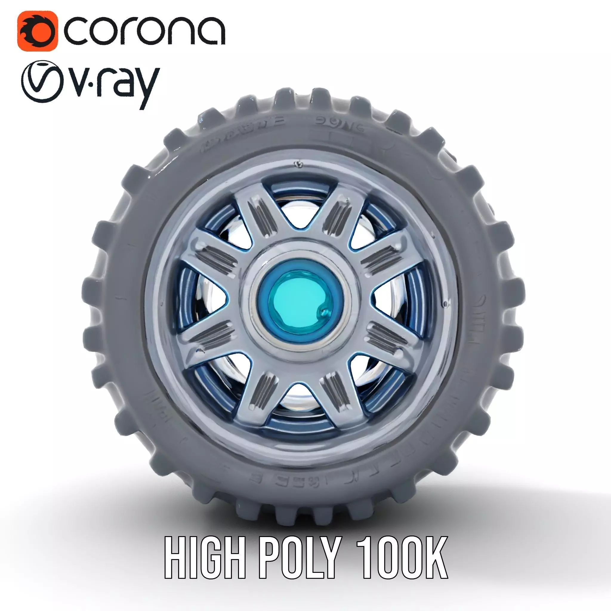 Futuristic Vehicle Wheel Model Pack Low-poly 3D model_20