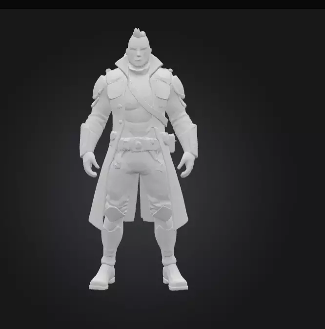 sci-fi john wayne in Low-poly 3D model_5