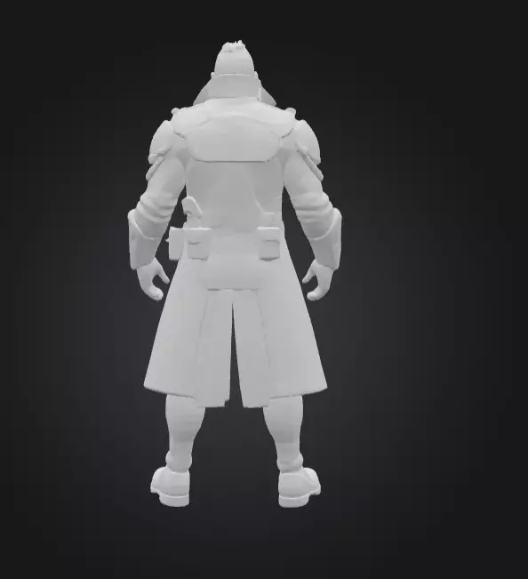 sci-fi john wayne in Low-poly 3D model_6